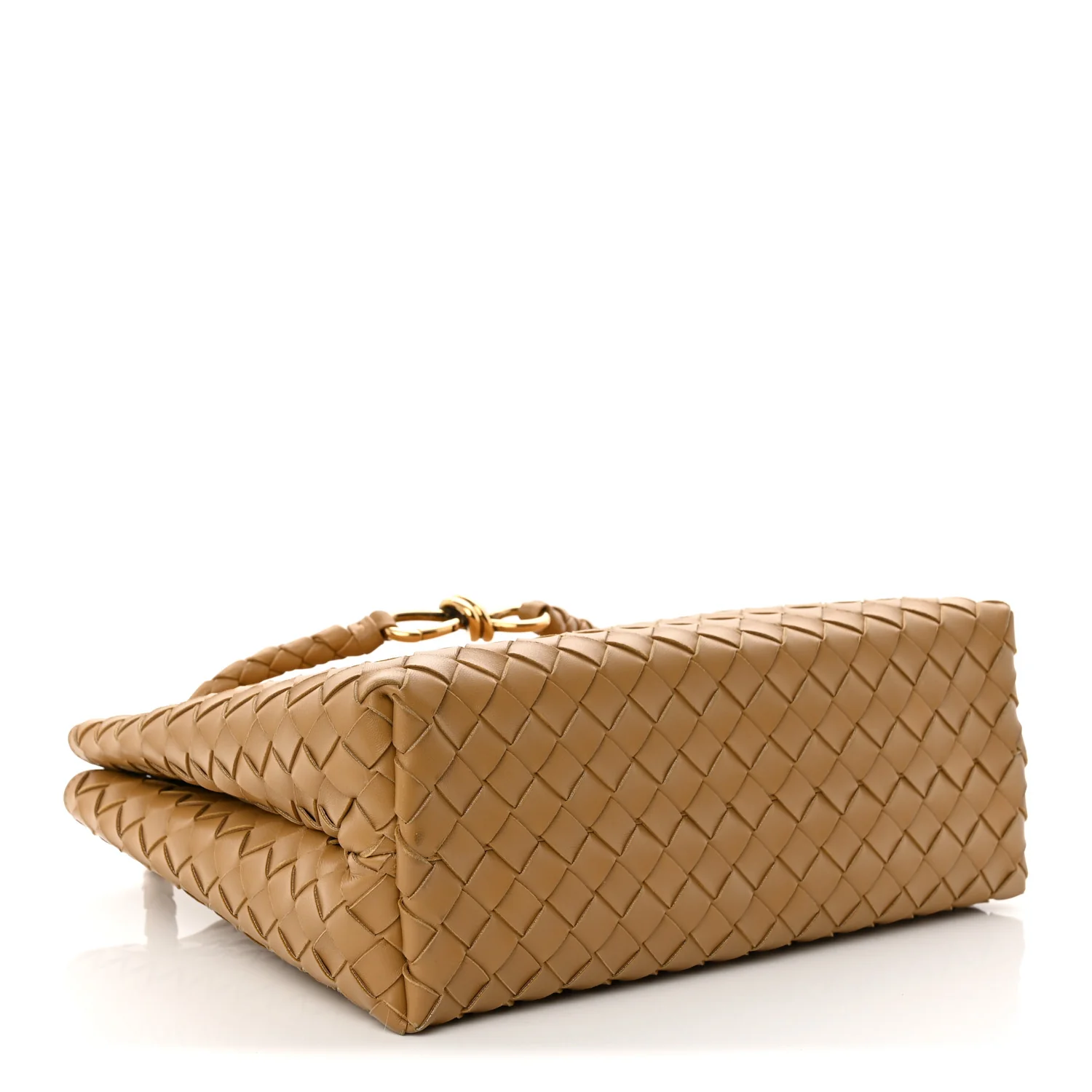 Nappa Intrecciato Medium Andiamo Shoulder Bag Dark Praline