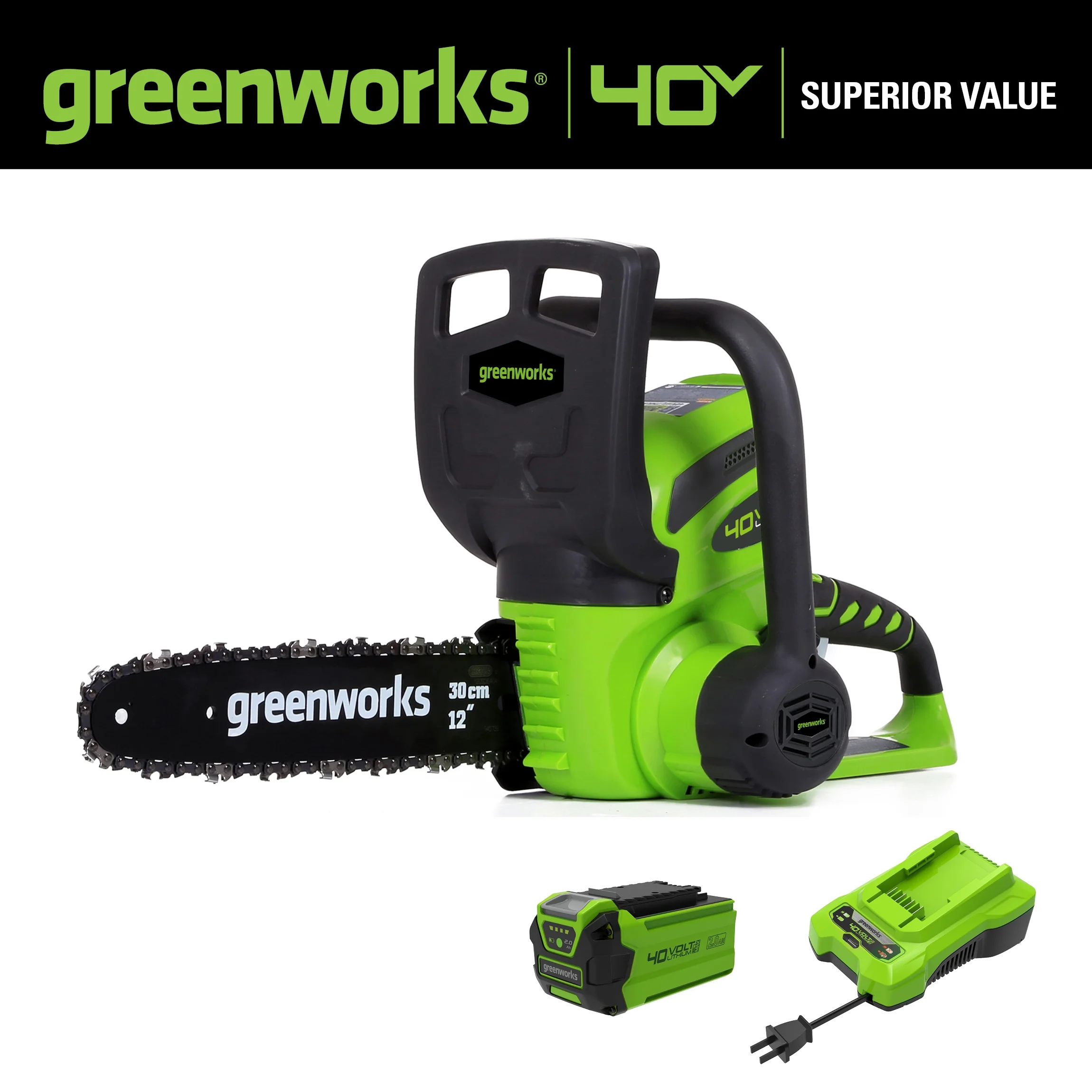 12" 40 V Battery Powered Chainsaw - Image 3