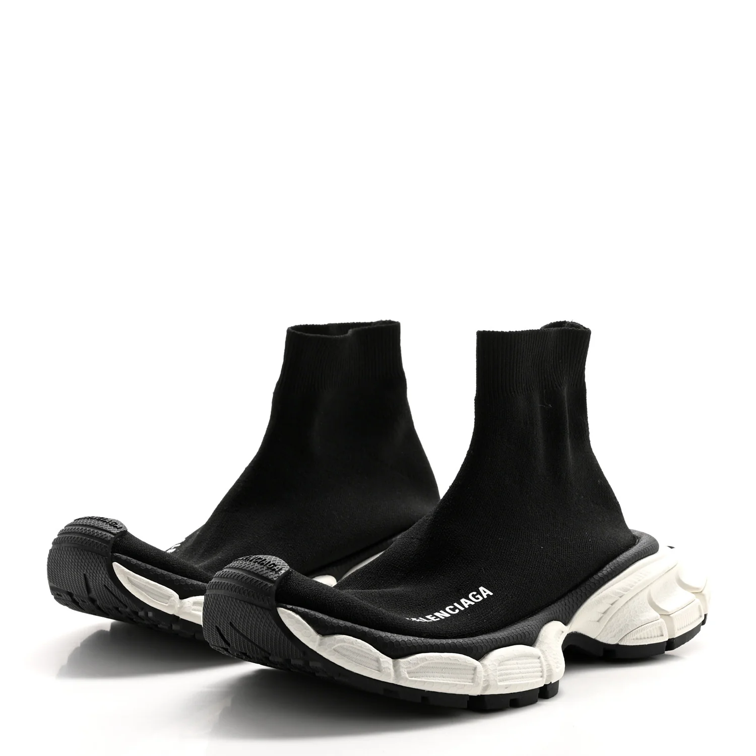 Technical 3D Recycled Knit Womens 3XL Sock Sneakers 35 Black White