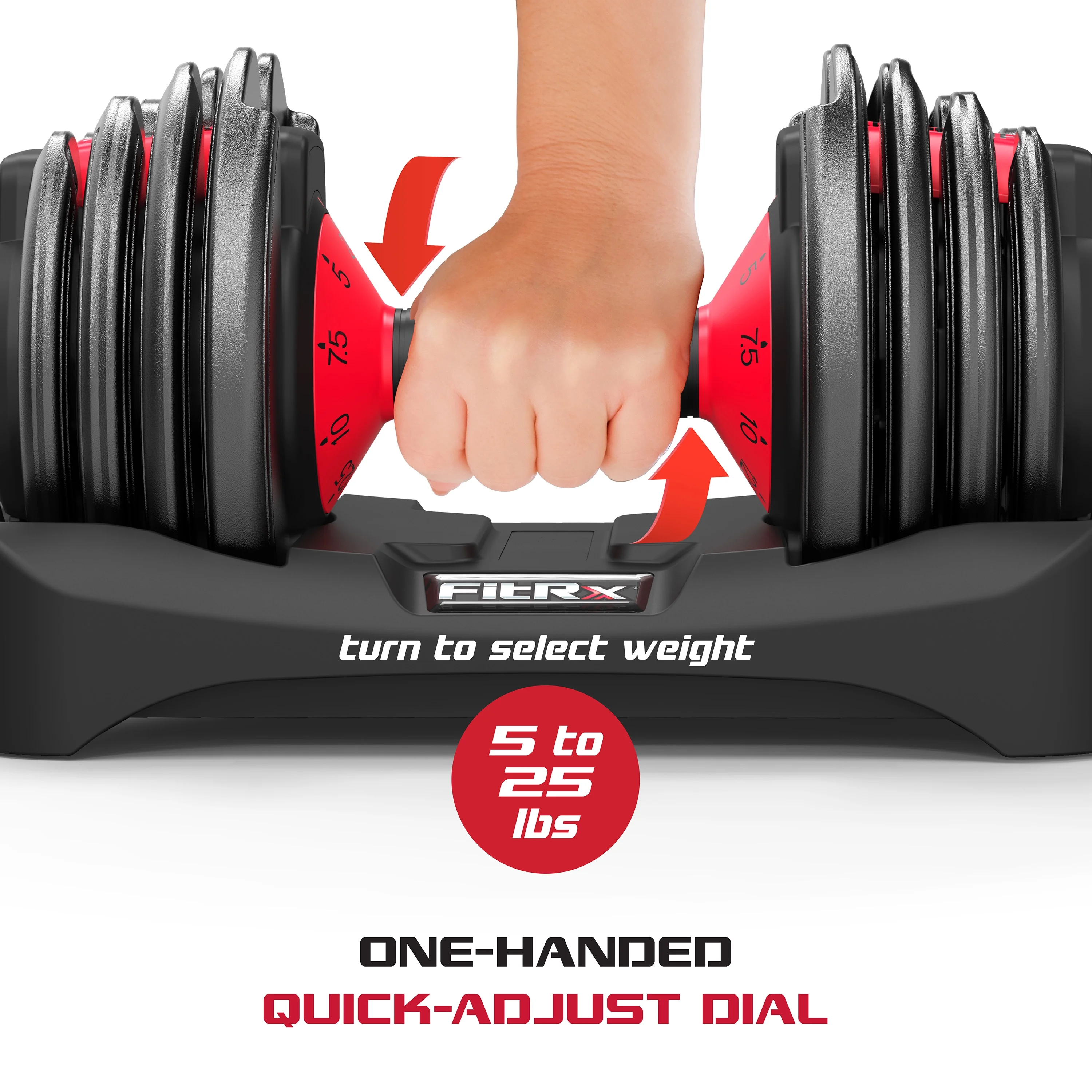 Adjustable Dumbbells 2-Pack, 25lb SmartBell Dumbbell Set with 9-in-1 Quick-Select Weights, 2.5lb Increments for Home Gym - Image 3