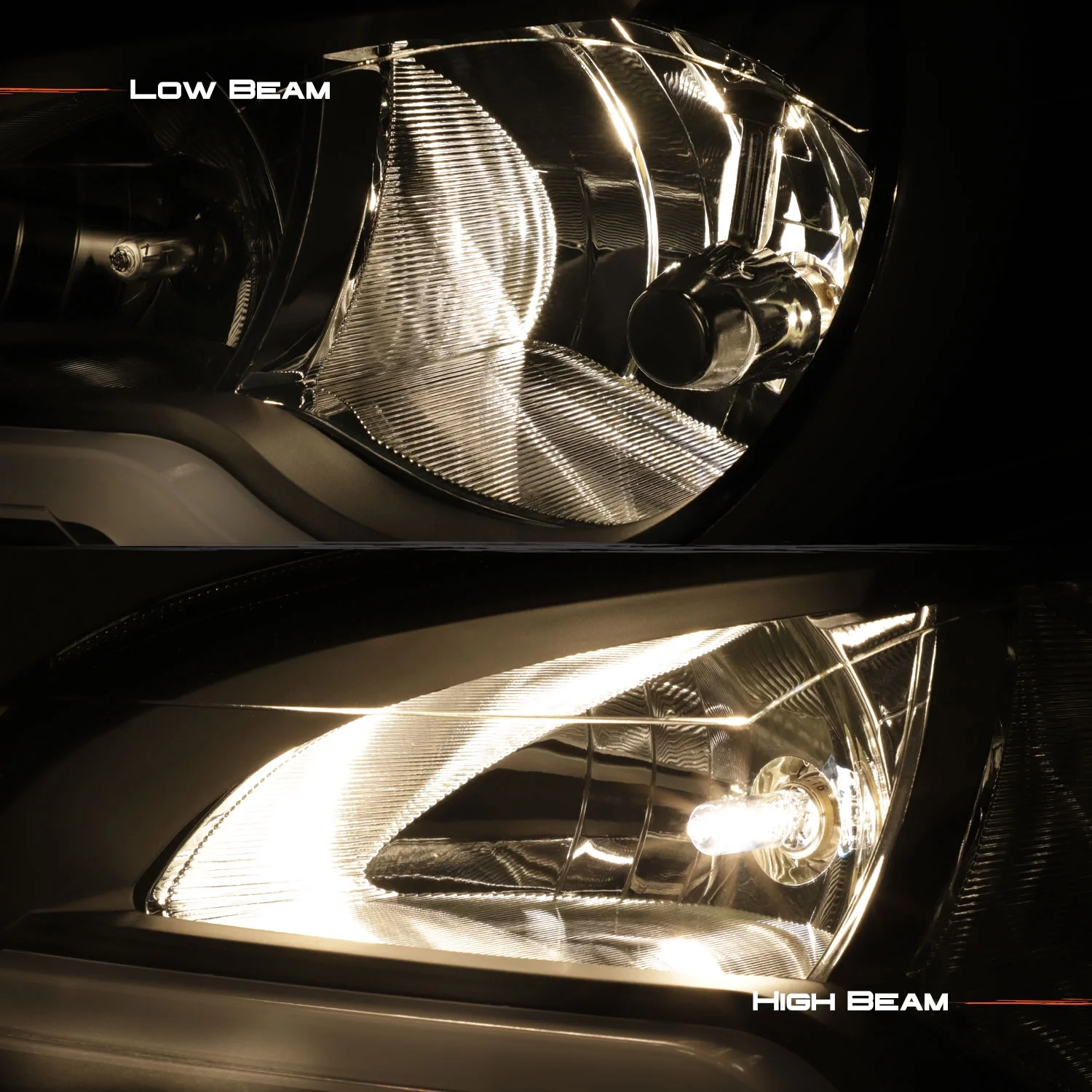 AKKON - Fits 2008 - 2012 Chevy Malibu LED Light Tube Headlights Head Lamps - Black Housing Assembly