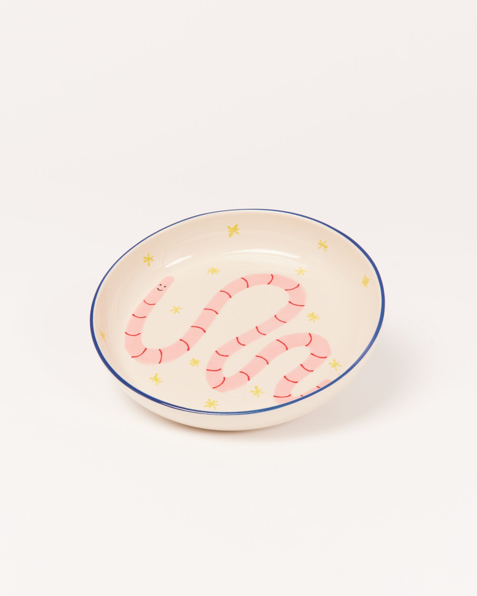 MIIO MIINI MODERN WORMY WHITE AND BLUE PASTA PLATE