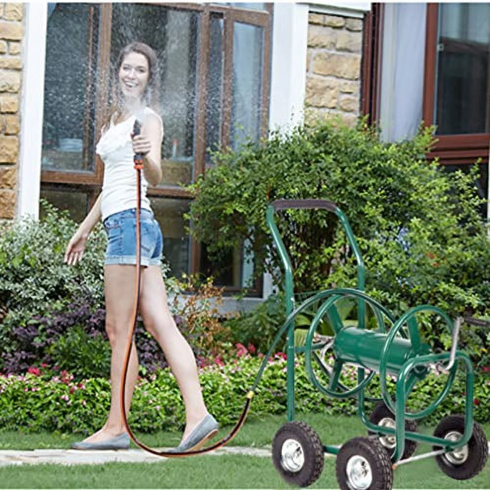 FDW Heavy-Duty Garden Hose Reel Cart w/ Basket