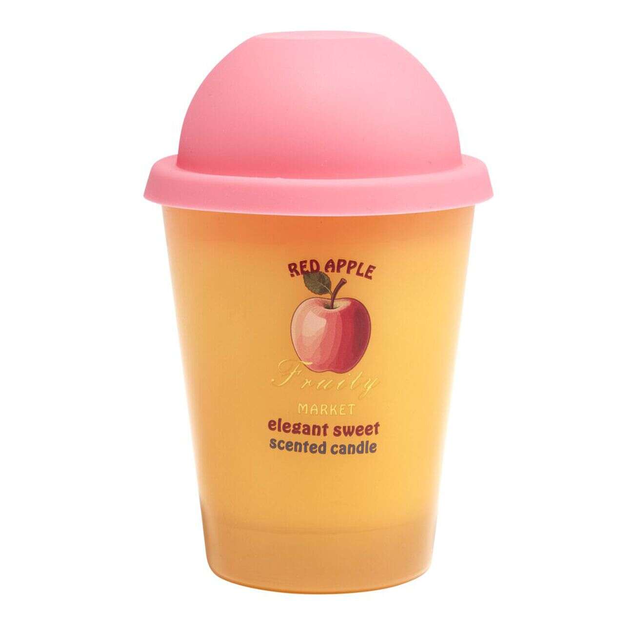 Bougie parfumée dans pot verre façon sorbet senteur fruit Ø9,5xH10cm (3 modèles)