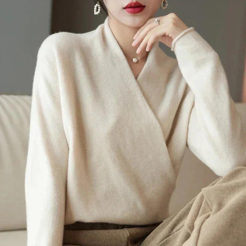 Pull élégant croisé pour femmes