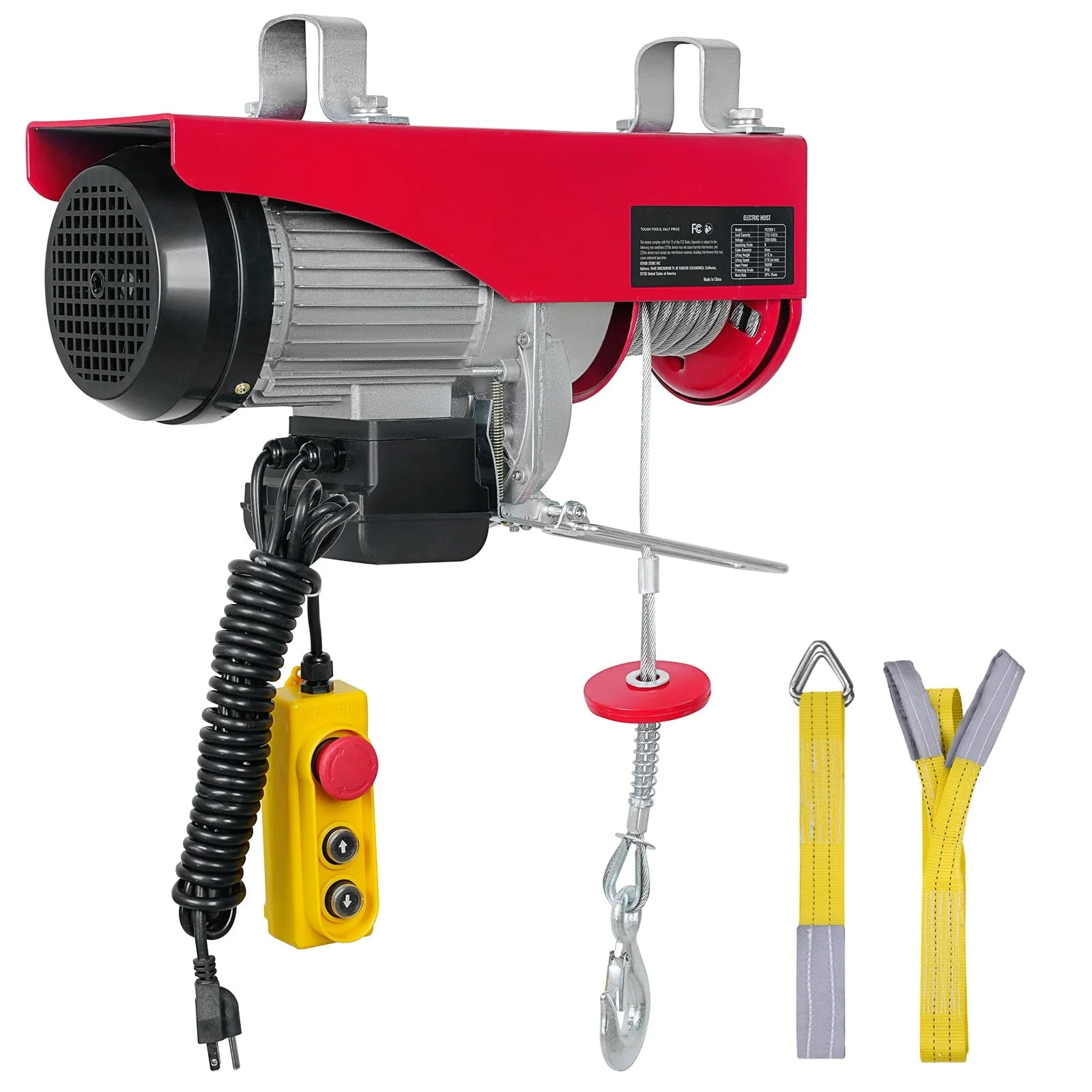BENTISM Lift Electric Hoist 440 lb, 480W 110V Electric Winch with 14ft Wired Remote Control
