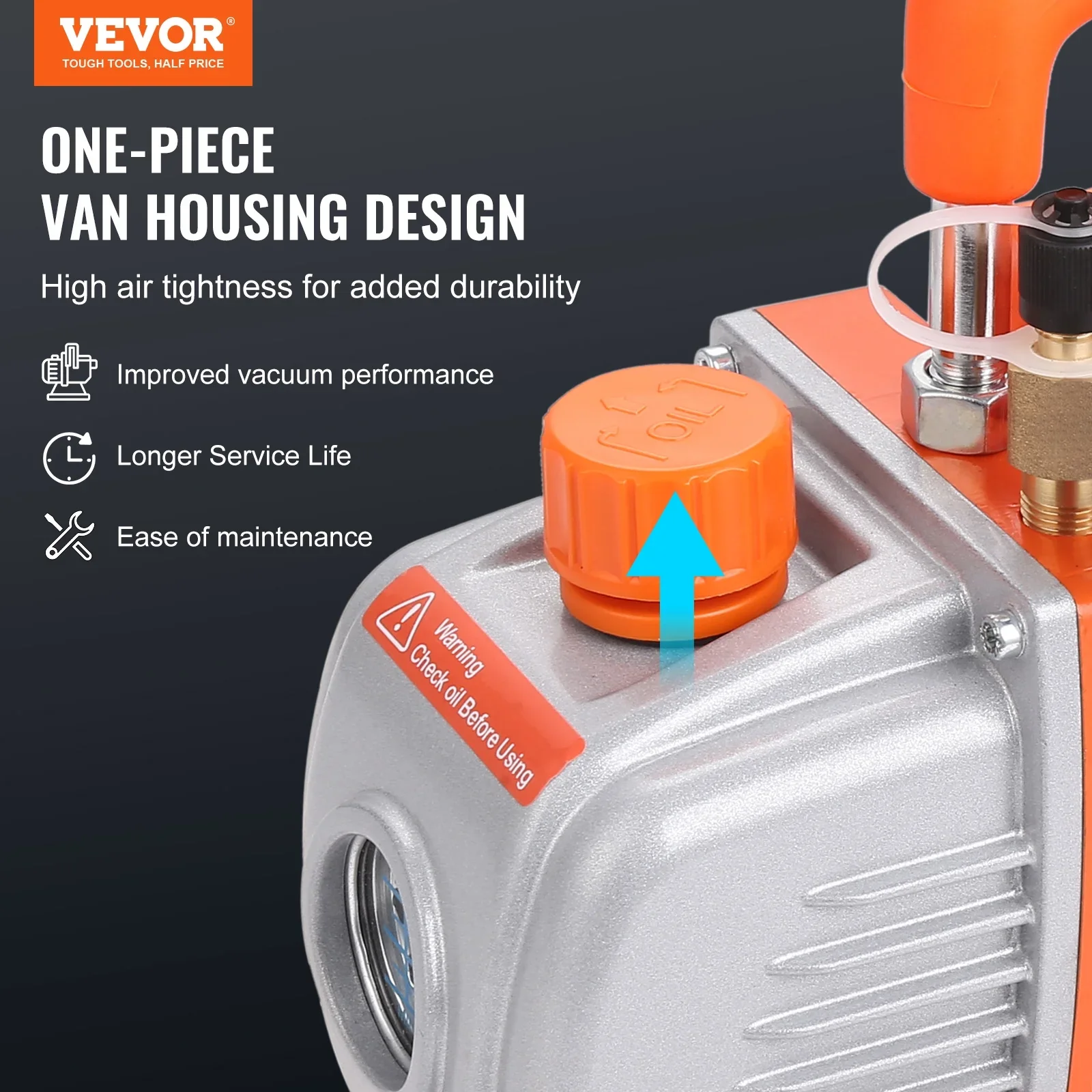 VEVOR 1/4 HP 4.5 CFM AC Vacuum Pump and Gauge Set, Single Stage Rotary Vane HVAC Air Vacuum Pump A/C?Refrigerant?Kit Manifold Gauge Set, with Three-Color Hose Carry Bag, Applicable to R134a, R410a
