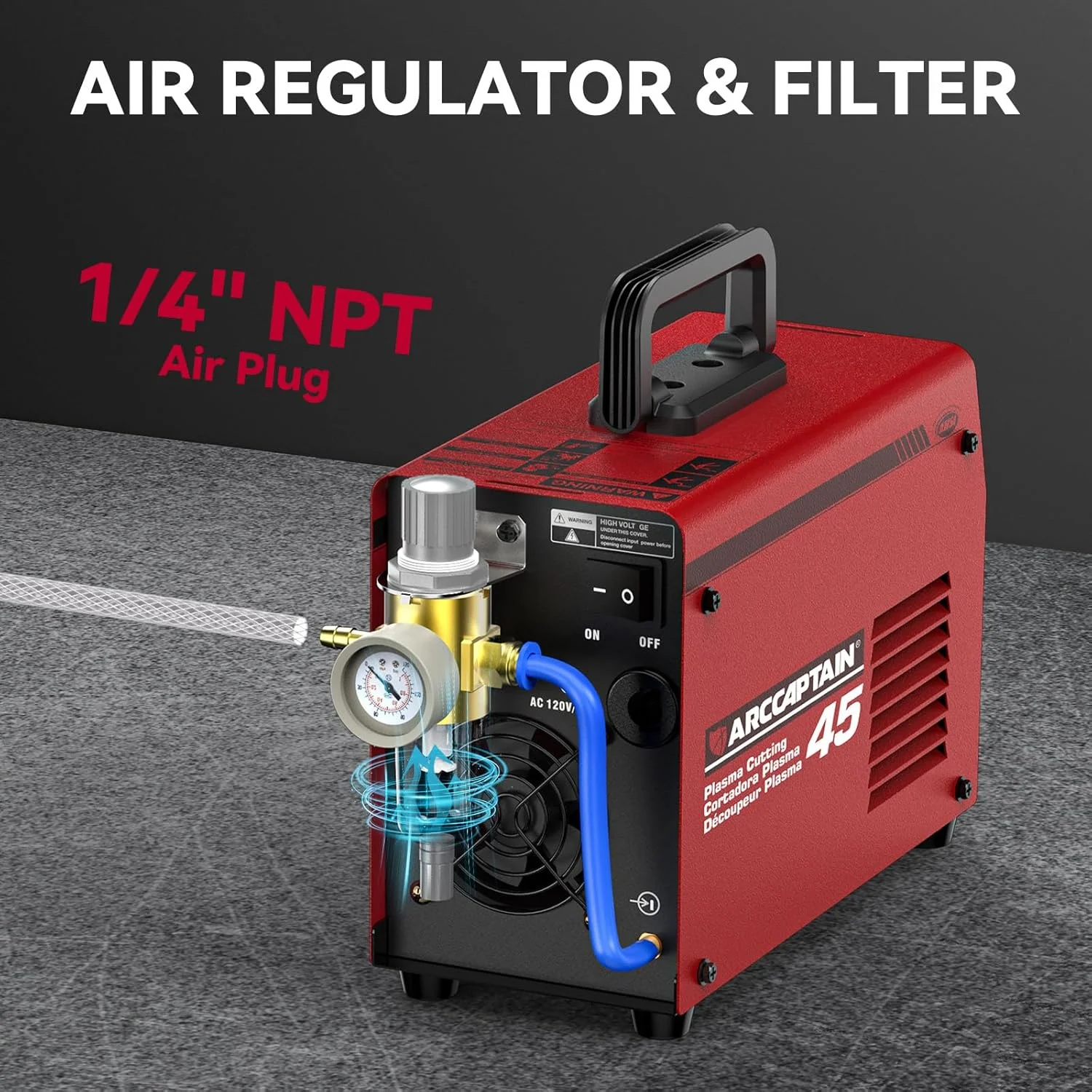 Plasma Cutter, 45Amp Cutter Machine, 110V/220V Dual Voltage Digital Display IGBT Inverter Plasma Cutting Machine with 2T/4T Function - Image 5