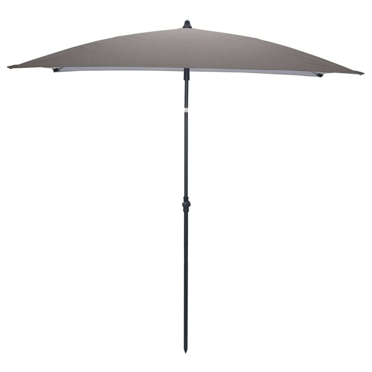 Parasol centré Chili rectangulaire push-up inclinable gris 180x118xH210cm