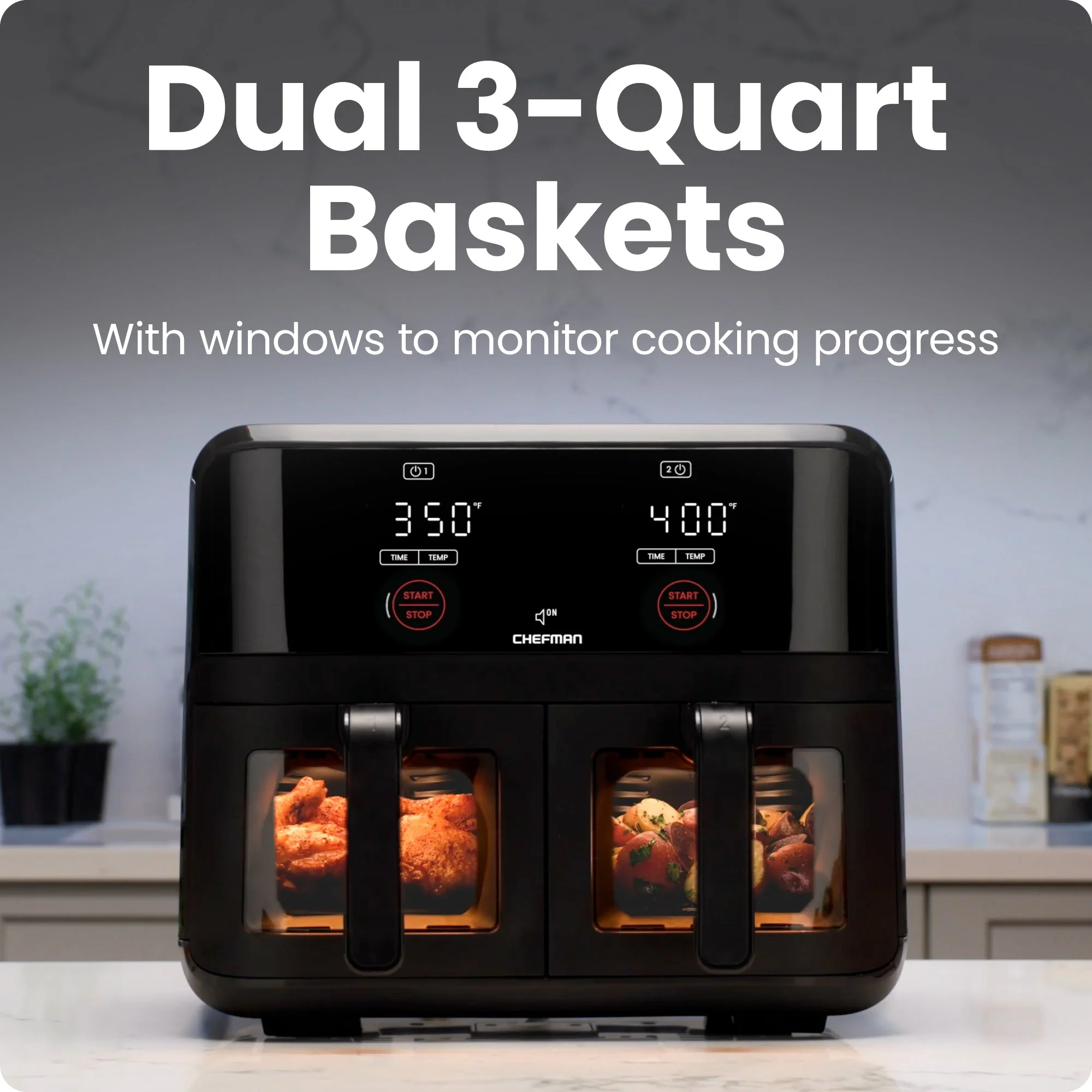 TurboFry Touch 6 Qt. Dual-Window Air Fryer