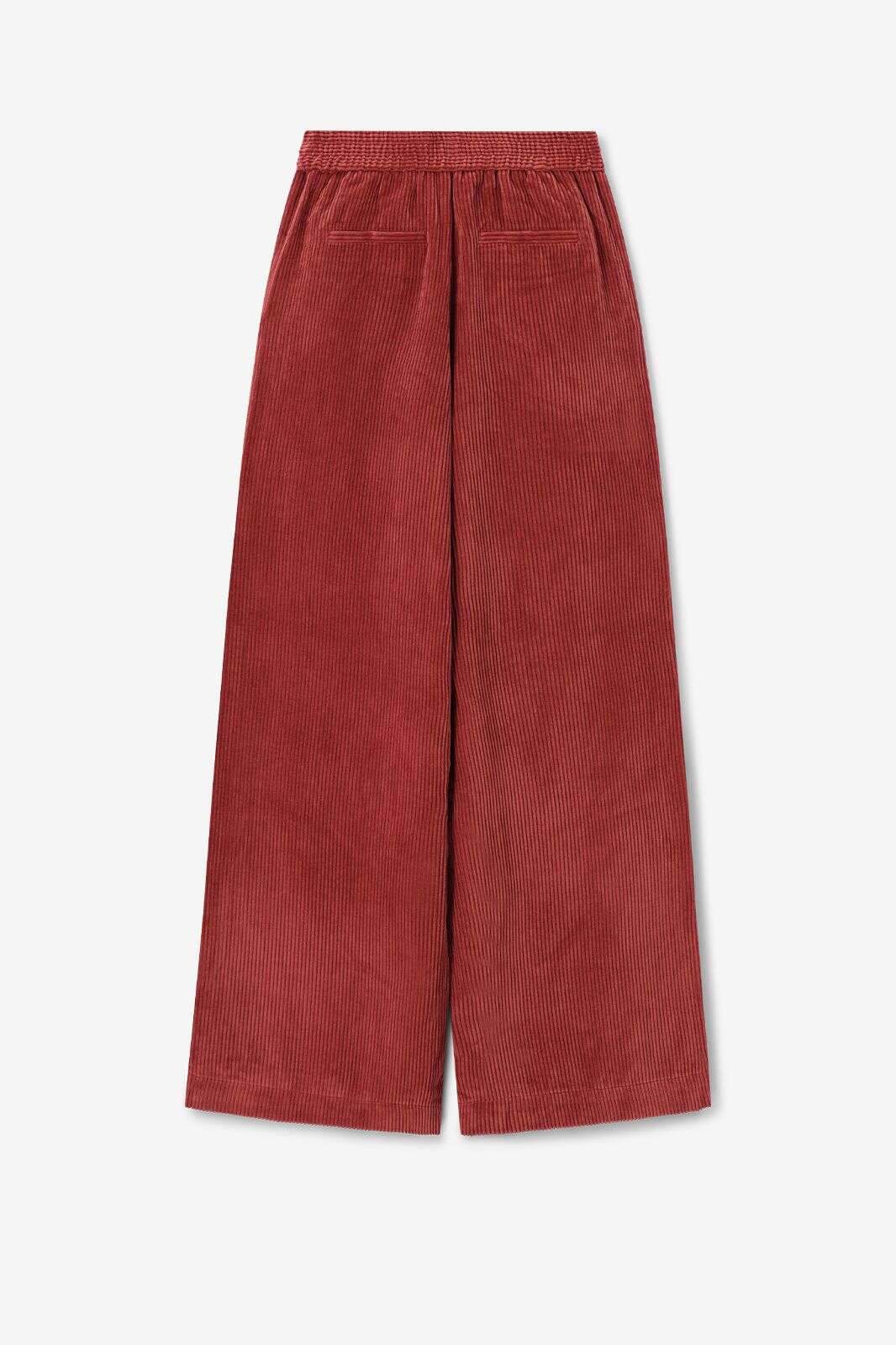 Donkerrode high waist corduroy broek