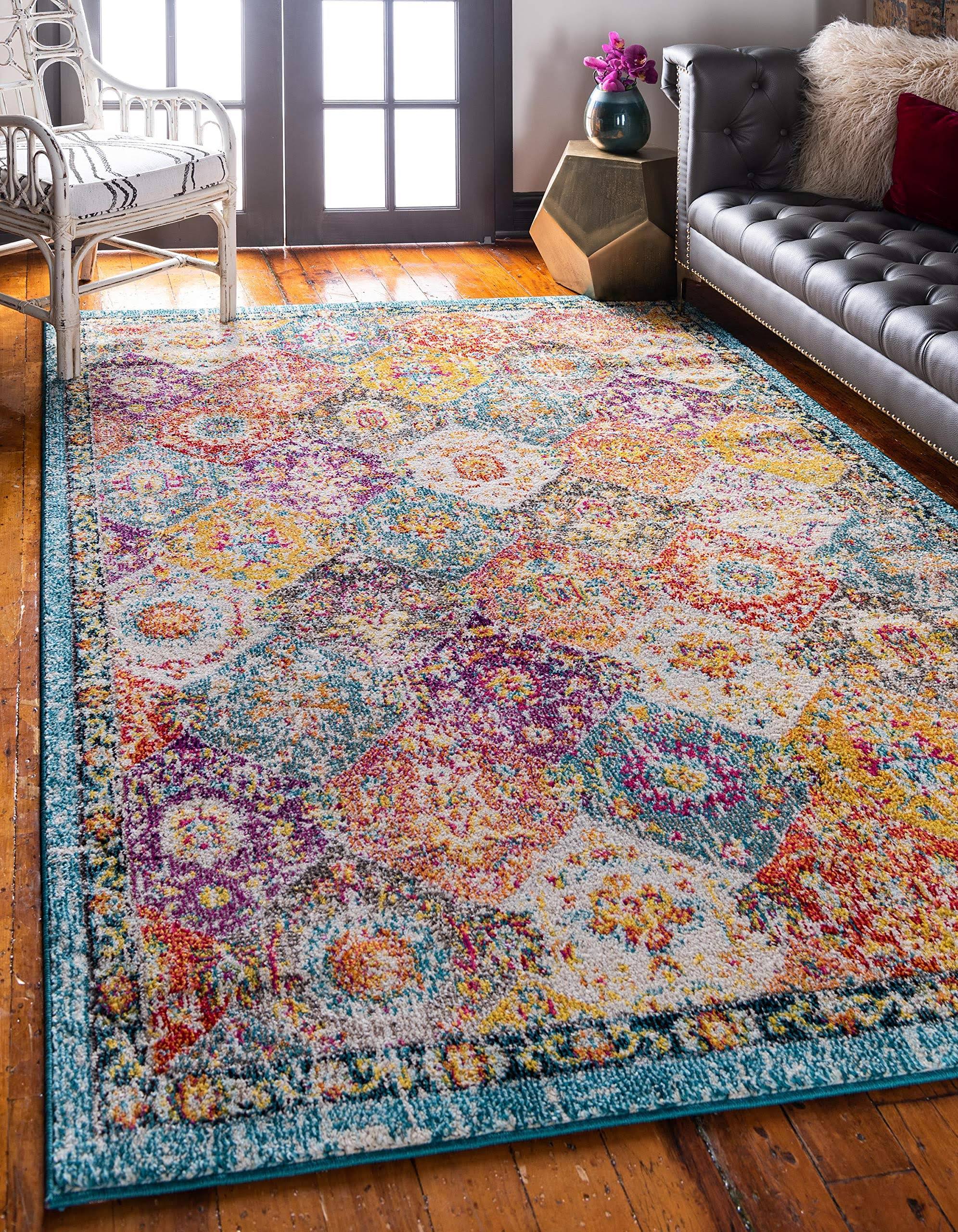 Unique Loom Penrose Blake Multi 5 ft. 3 in. x 7 ft. 7 in. Area Rug