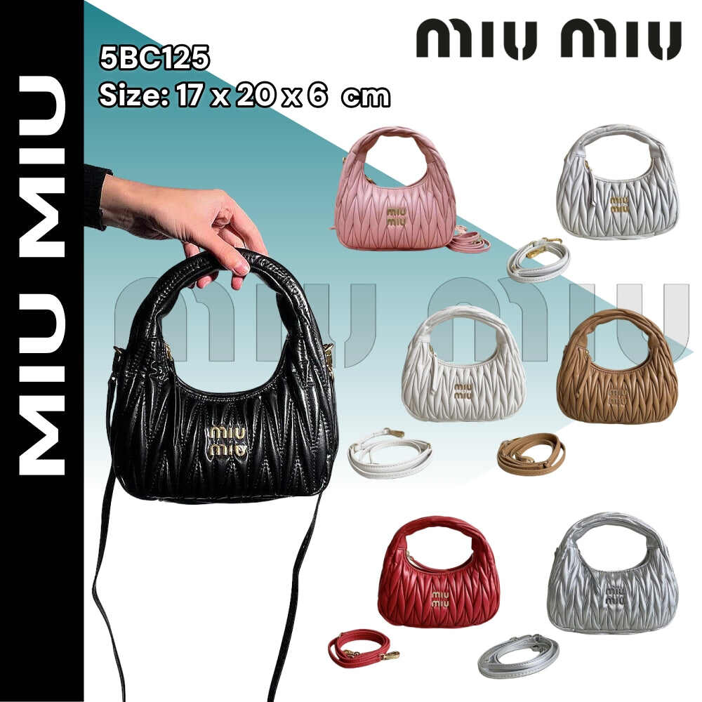 MIUMIU【ミュウミュウ】大人気☆ワンダー マテラッセ ホーボーバッグ5BC125