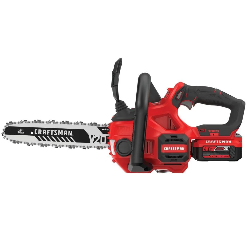 BLACK+DECKER V20 12 Battery Powered Chainsaw, Compact Design, Auto Oiling, Tool Free Tensioning