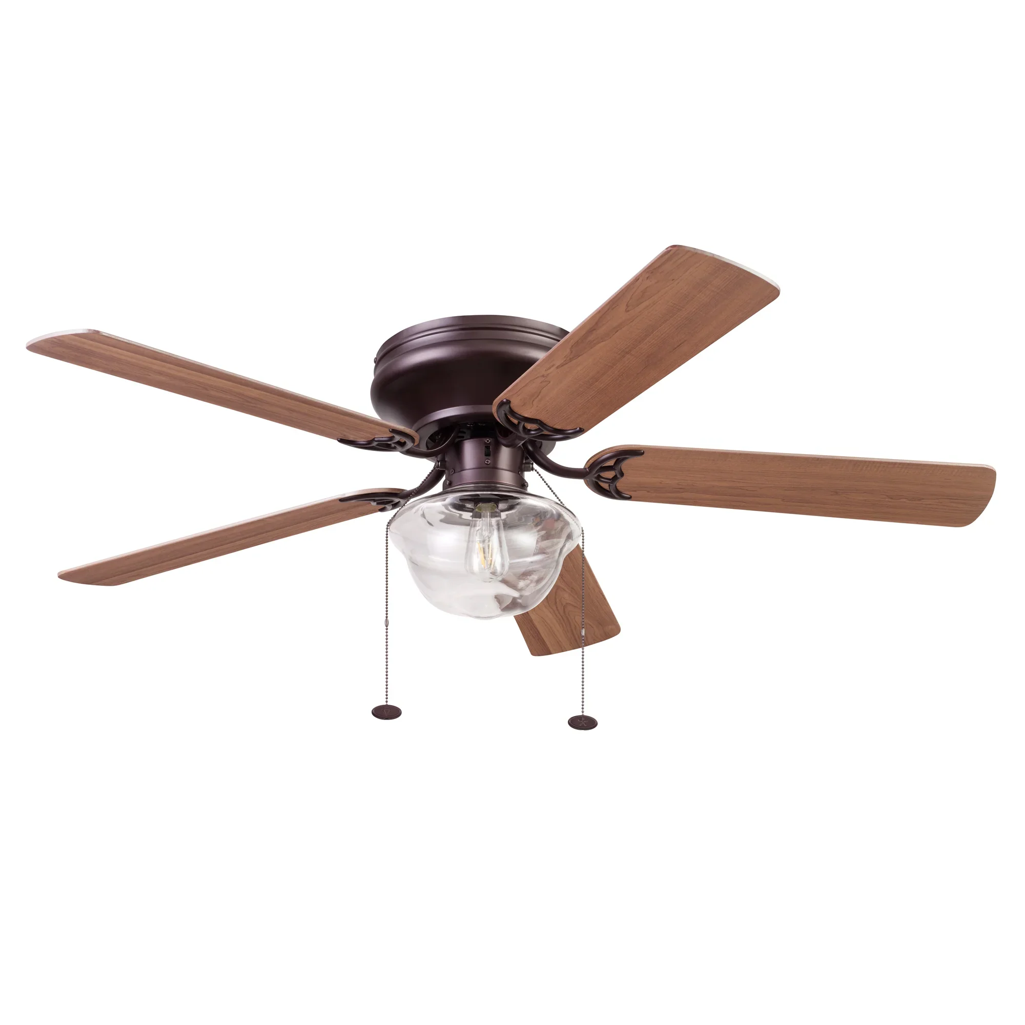 Better Homes & Gardens Wyndham 52 Bronze Ceiling Fan with Light, 5 Blades, Pull Chains & Reverse Airflow