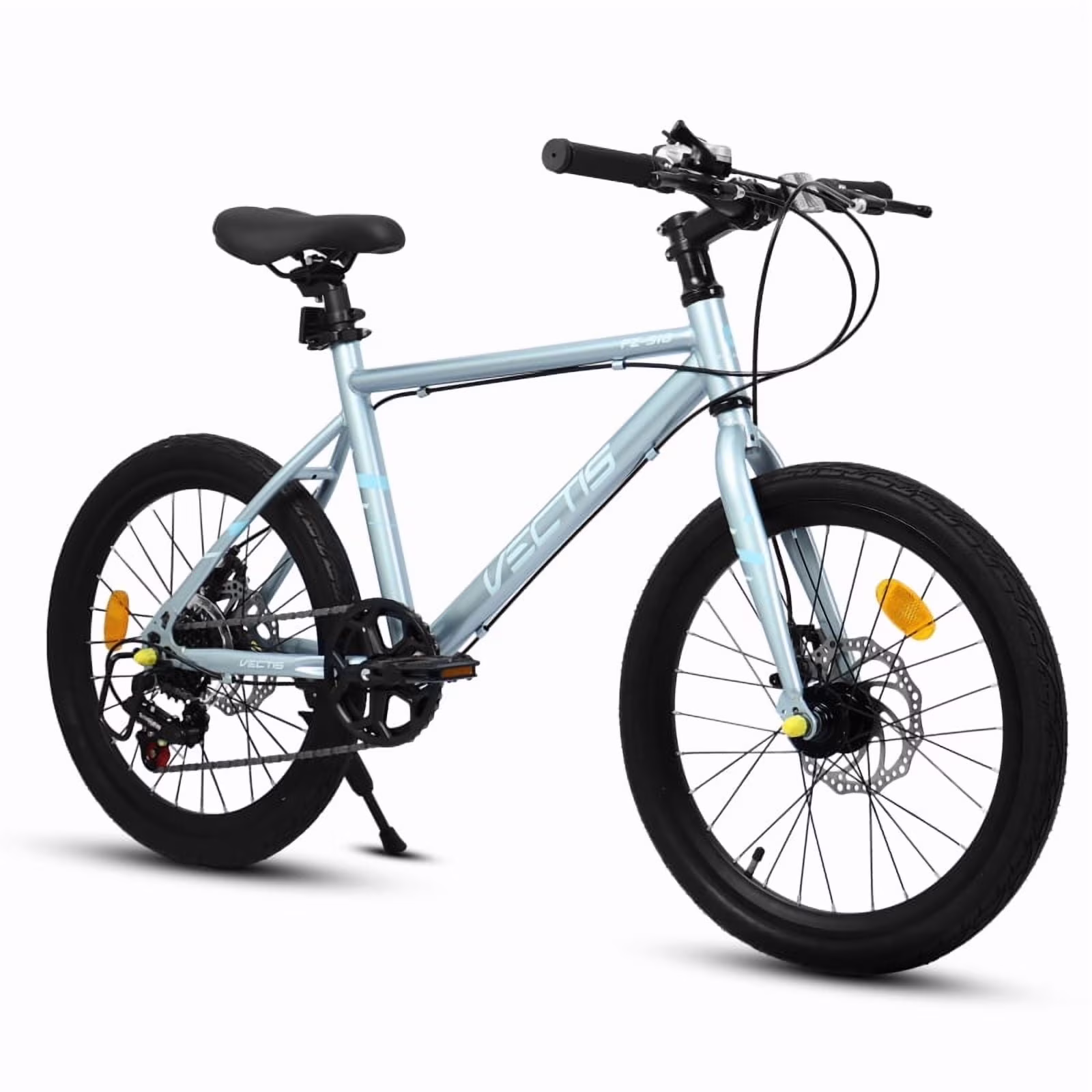 20 Inch Bicycle 7-Speed Steel Frame, Dual Disc Brakes, 20x1.75 Inch Tires Road Bike, 4 Color Options