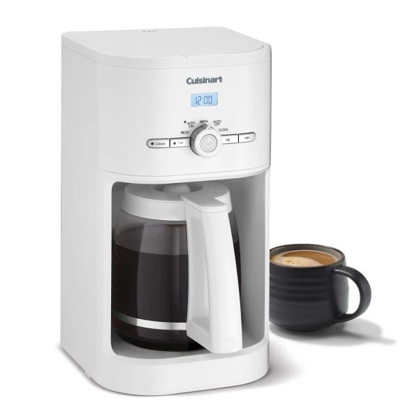 12-Cup Programmable Coffee Maker, Classic Drip Coffee Machine with Auto Brew and White Finish