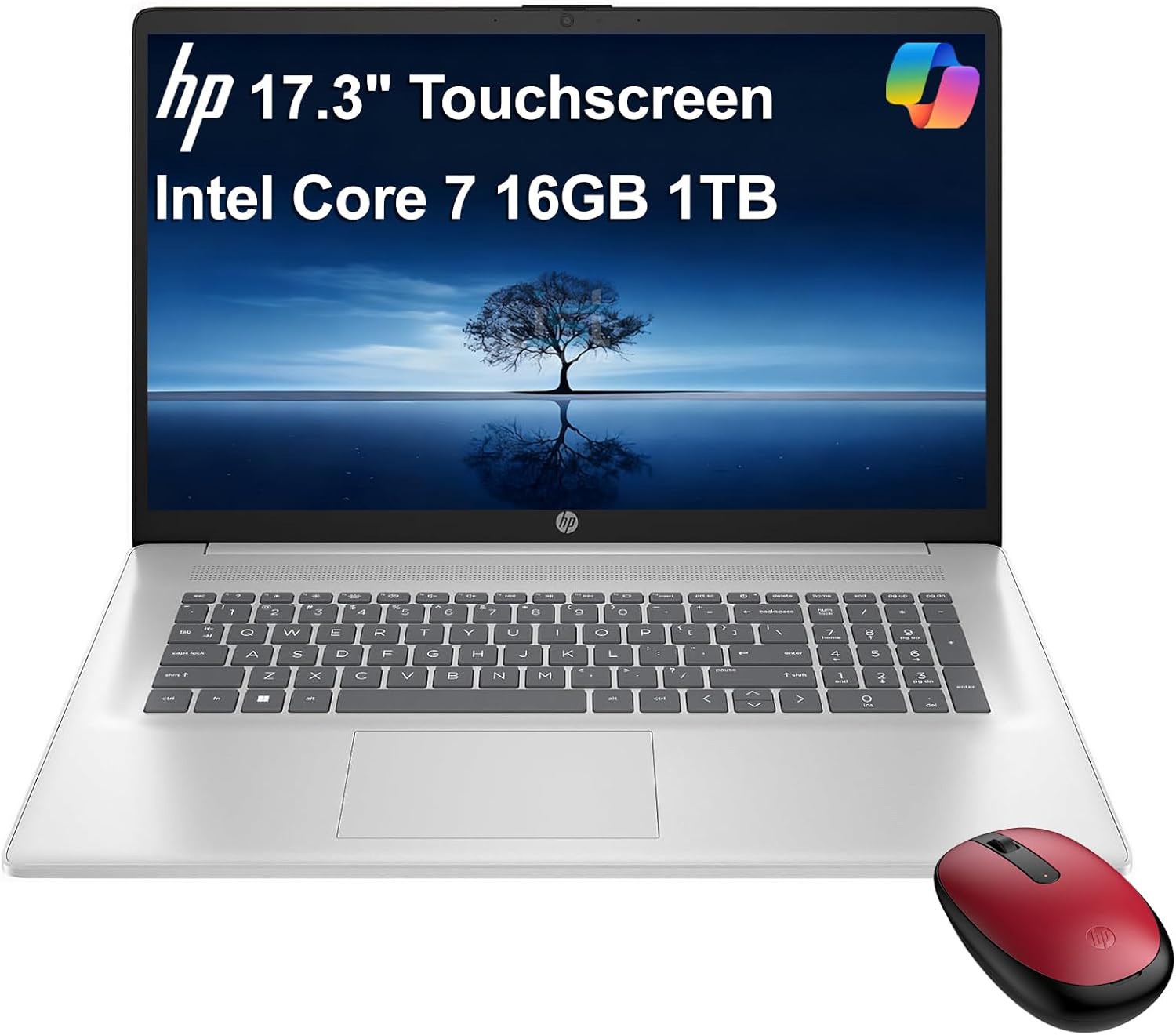 HP 17 Laptop w/Bluetooth Mouse (17.3