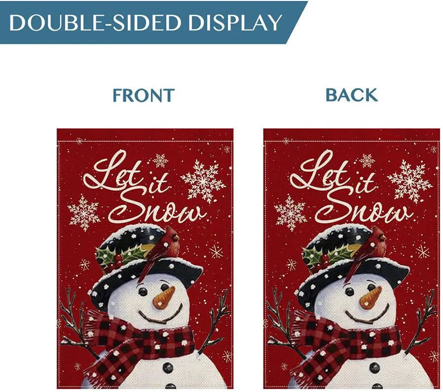 Artoid Mode Let It Snow Winter Snowman Garden Flag 12 x 18