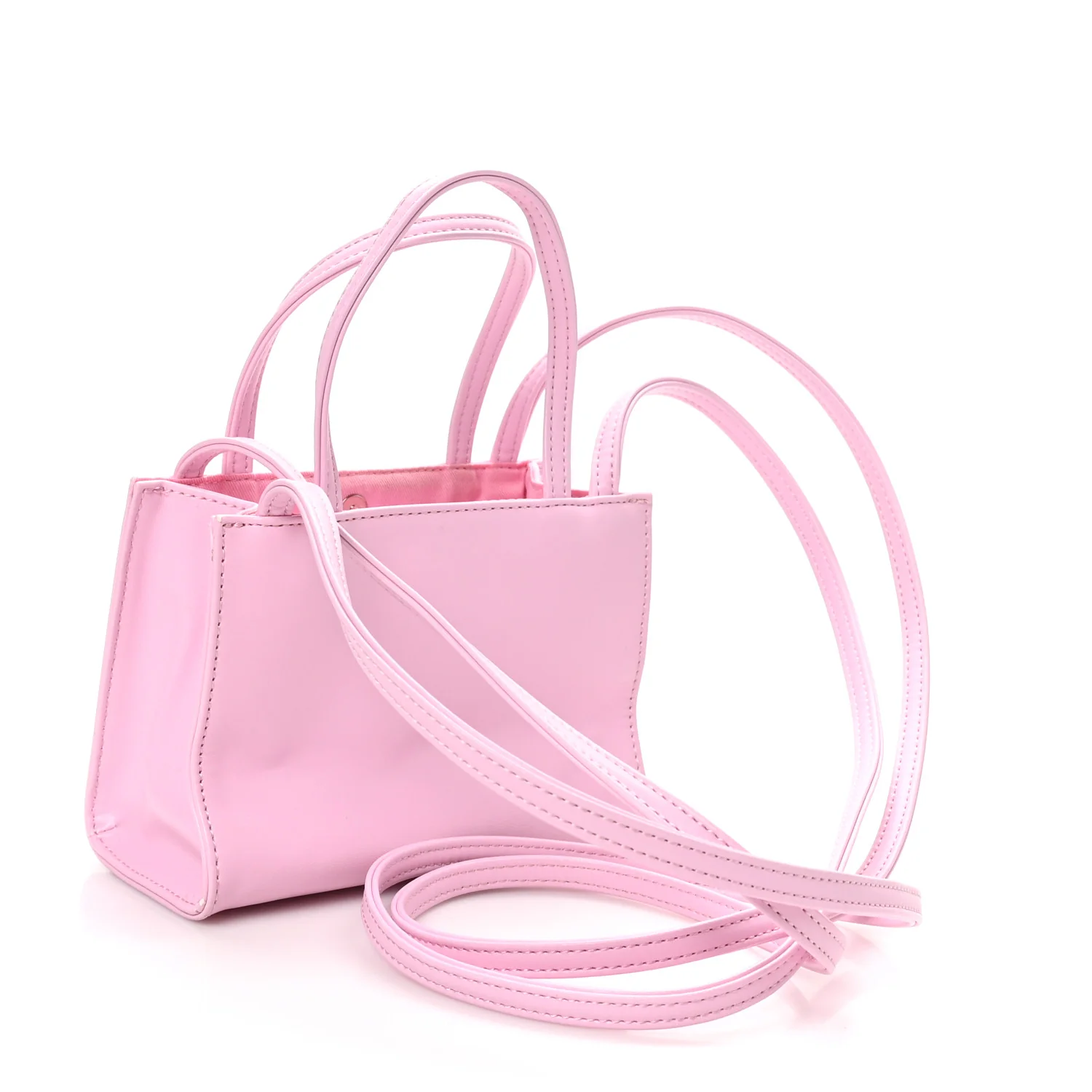 Vegan Leather Small Shopping Bag Bubblegum
