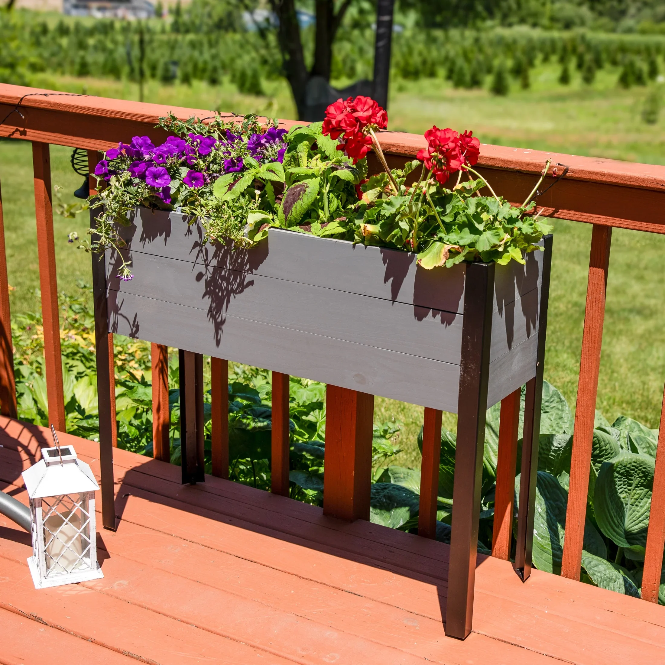 Sunnydaze 36.75 x 12.75 x 31 Brown Acacia Wood Rectangular Raised Garden Bed with Legs