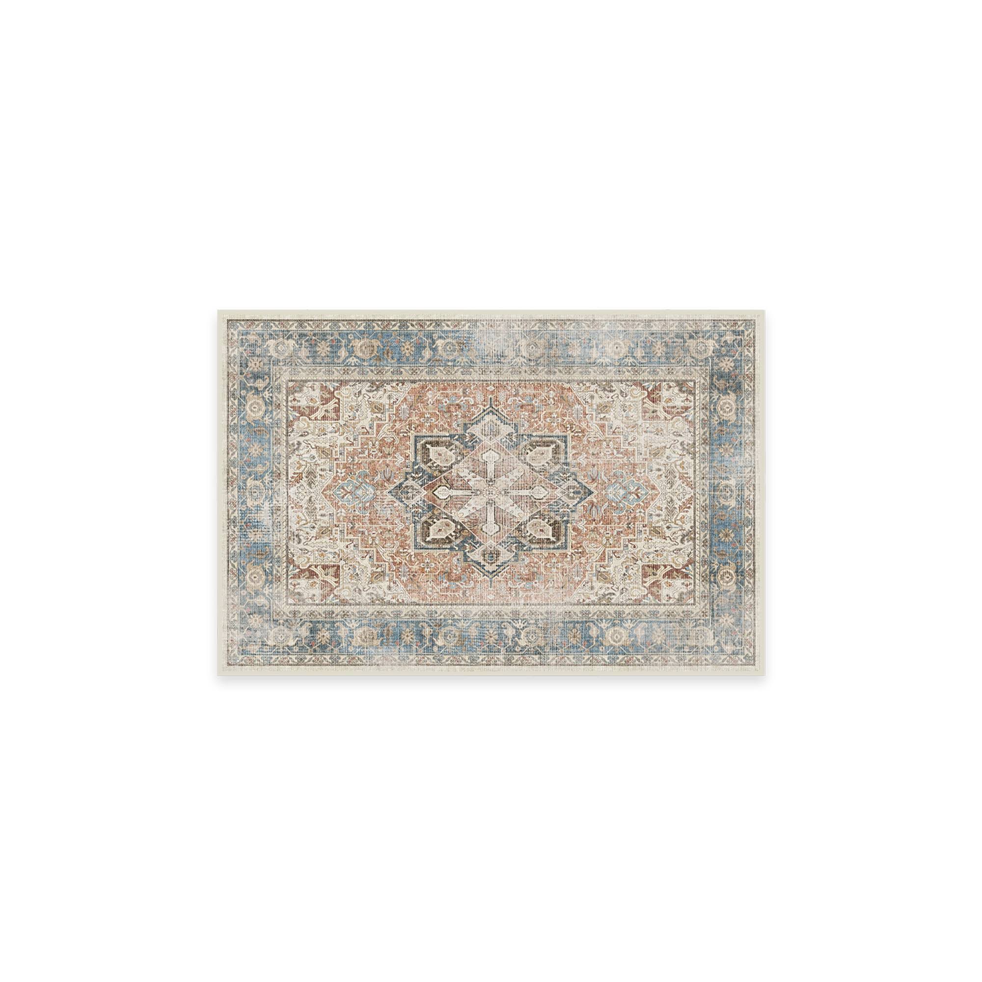 Ruggable Kamran Washable Vintage Persian Area Rug - Coral 2'x3' (Standard Pad)