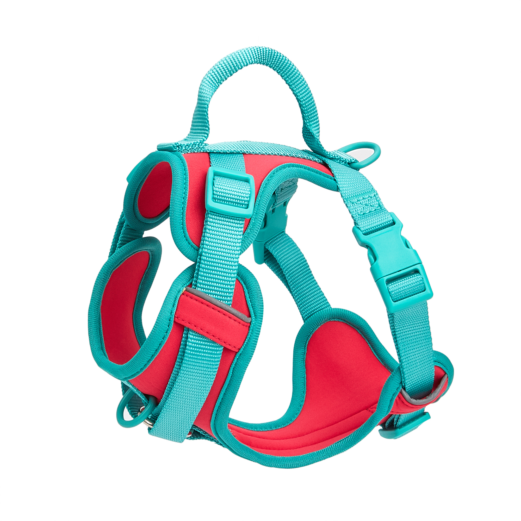 Adjustable Polyester Cat Dog Harness Vest Comfortable Multi-Color Tactical Style with Handle Cute Solid Pattern