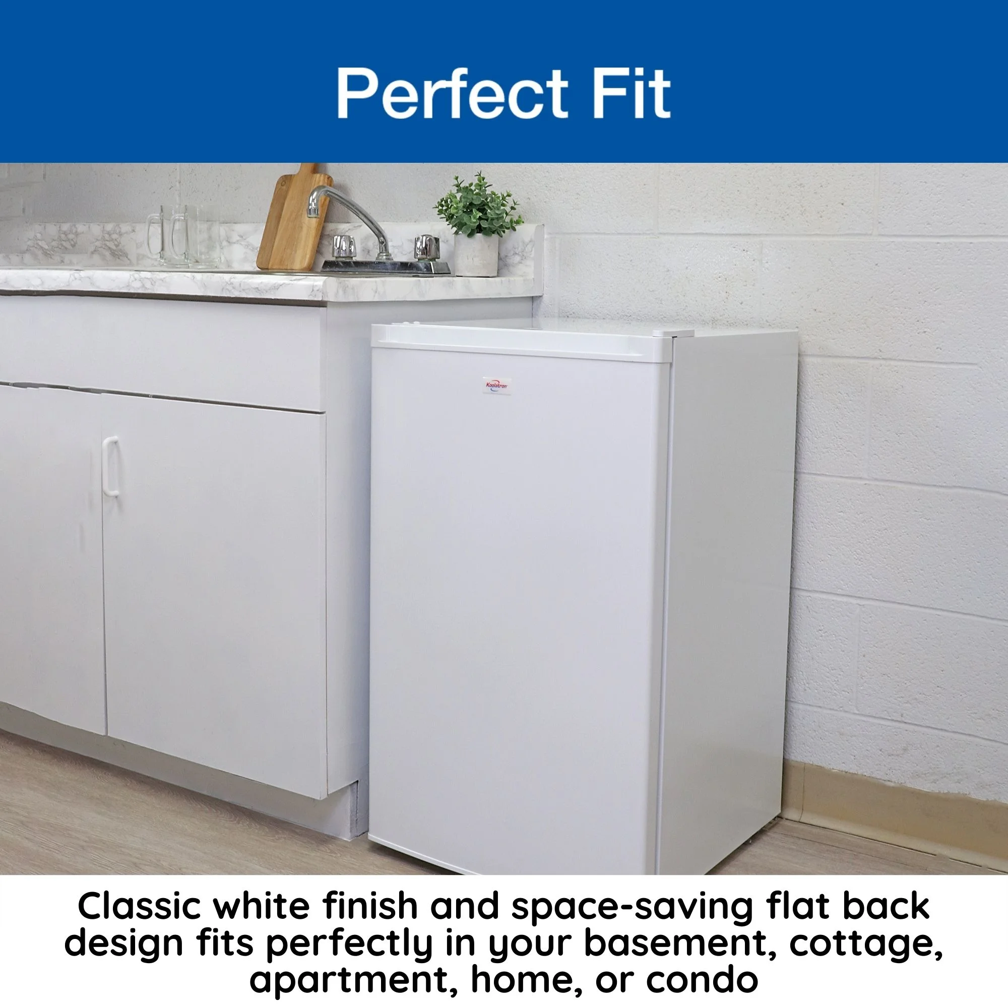 Koolatron 3.1 cu ft Upright Freezer, 88 L Mini Freezer, White, Manual Defrost, Compact Design