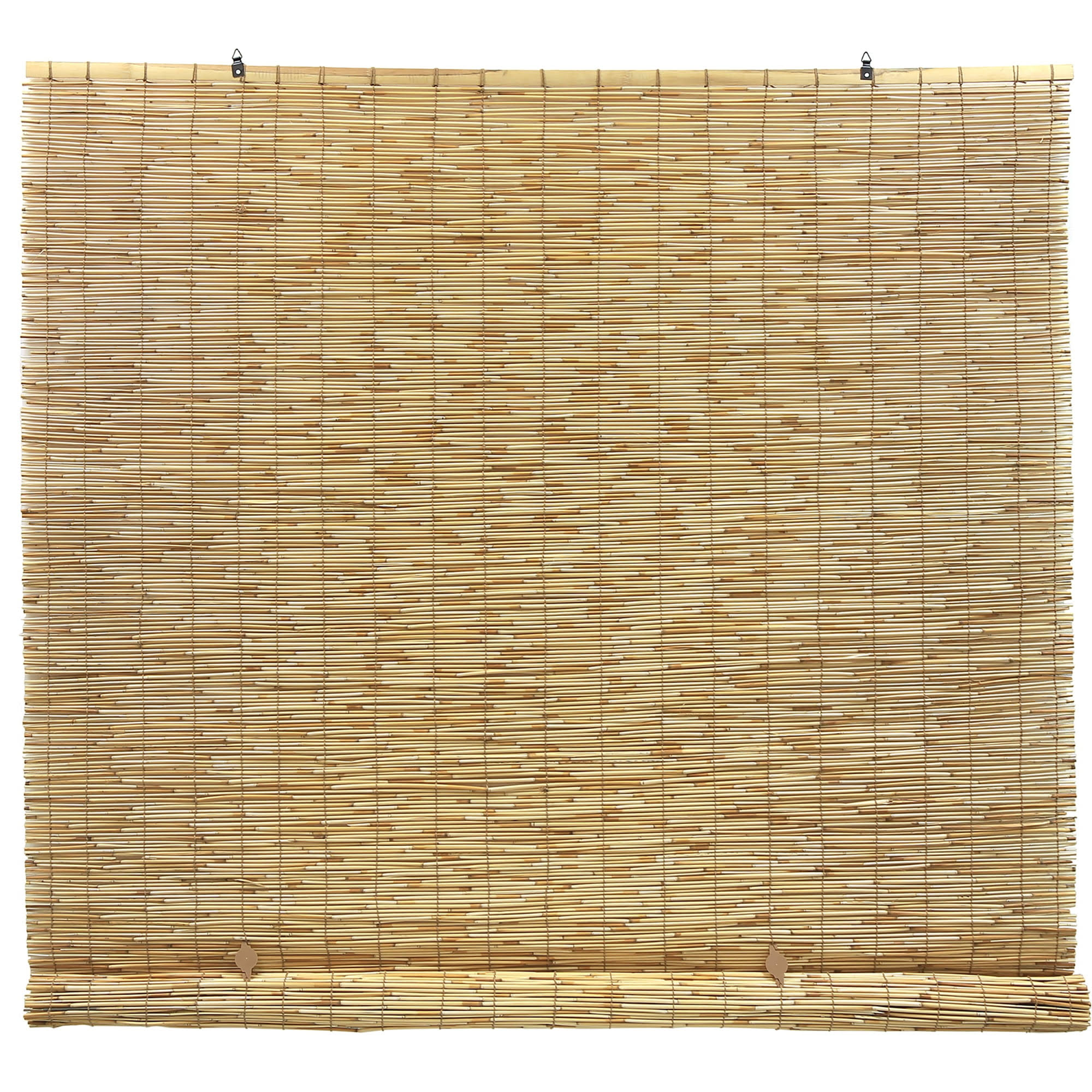 Radiance Cord Free Roll-Up Reed Shade Natural 72 x 72
