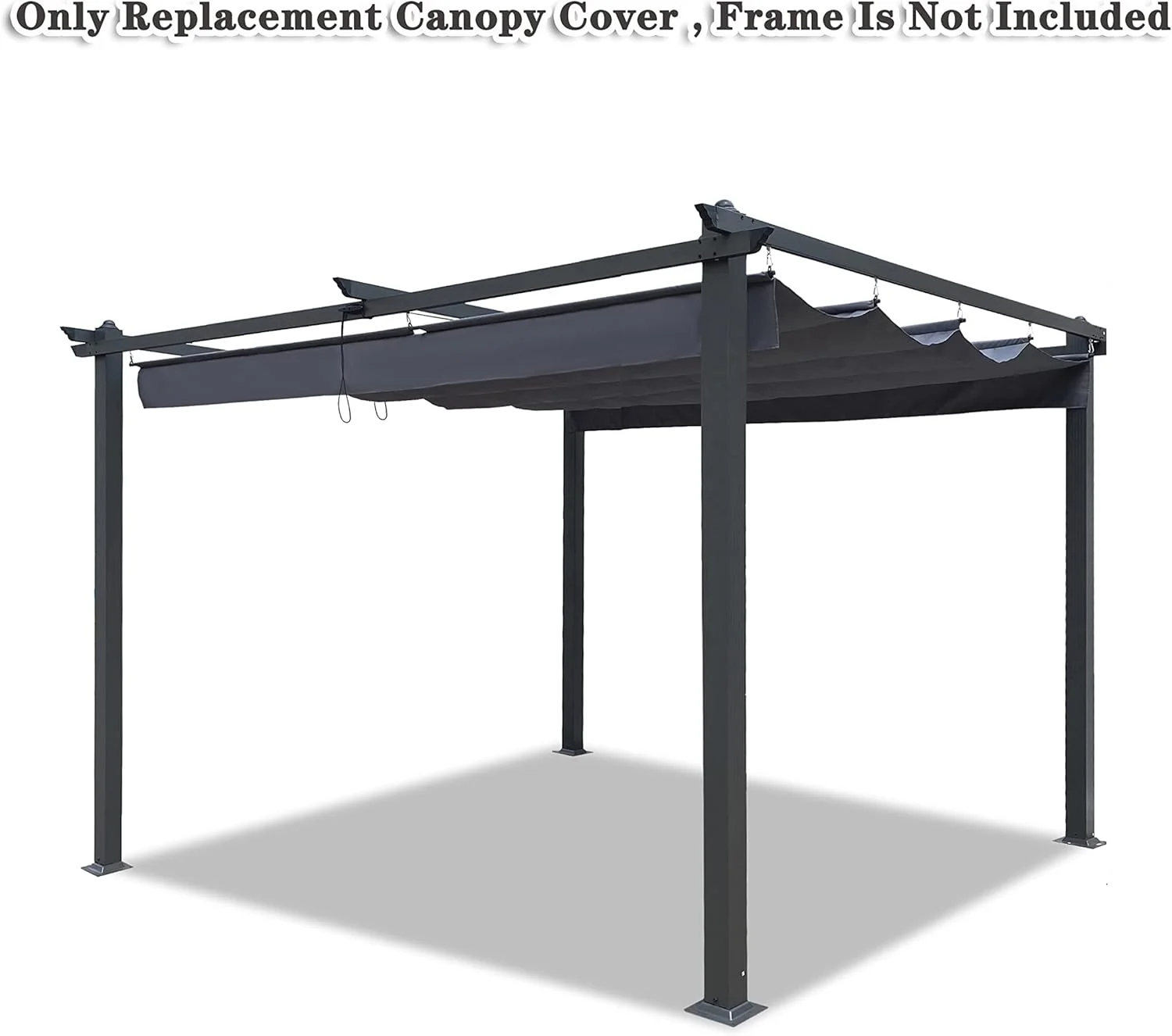 Outdoor Patio Pergola Replacement Canopy Top Cover Gazebo Replacement Shade Cover (Gray - for 13x10 Ft Pergola Frame)
