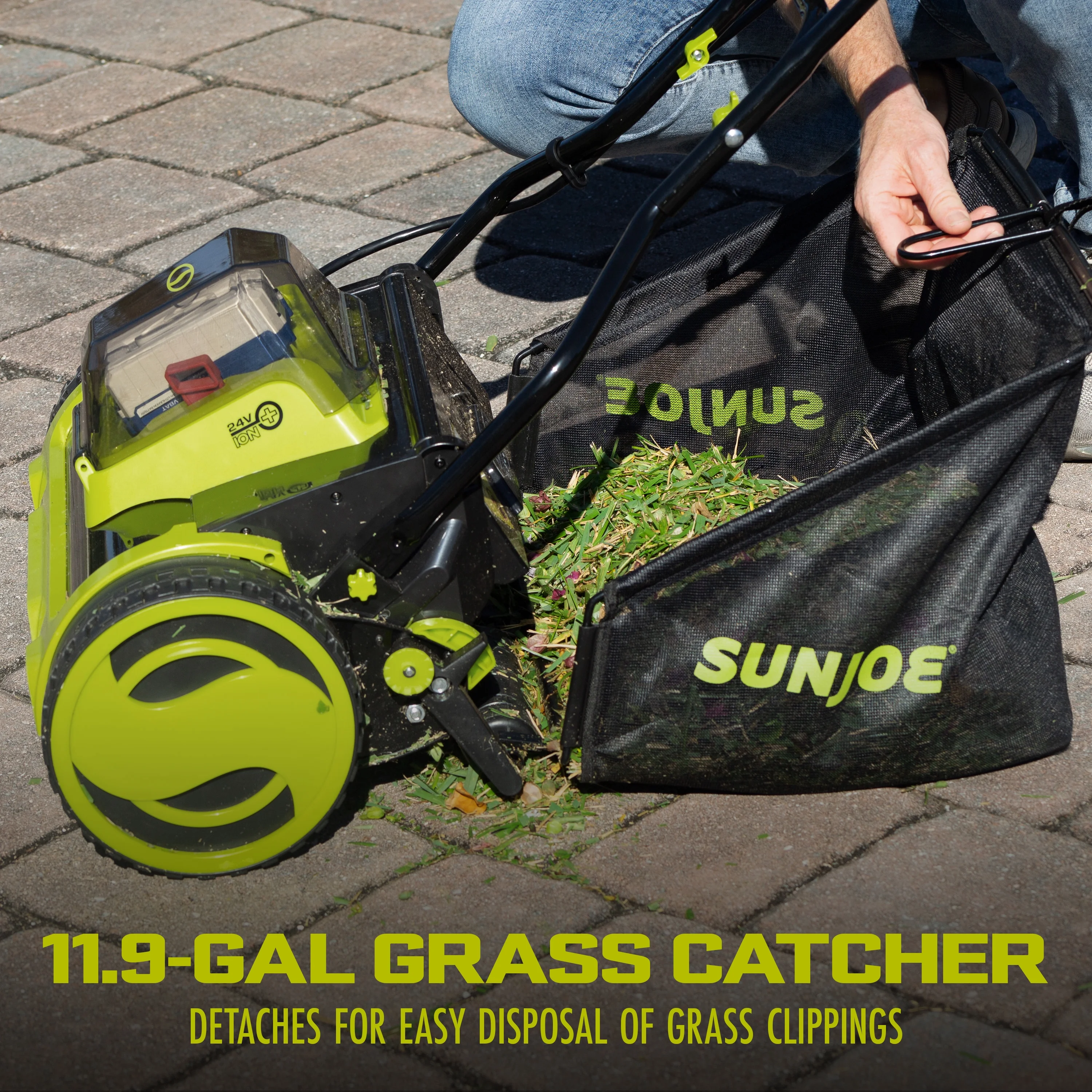 24V Cordless 15-inch Push Reel Lawn Mower, 4-Position, 4.0-Ah Battery Charger(4 Amps) - Image 5