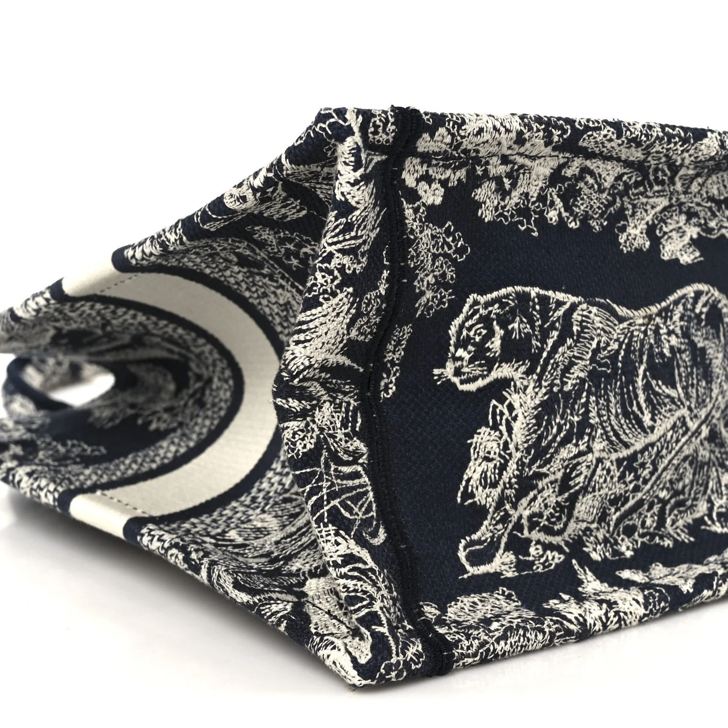 Canvas Embroidered Small Dioriviera Toile De Jouy Book Tote Blue