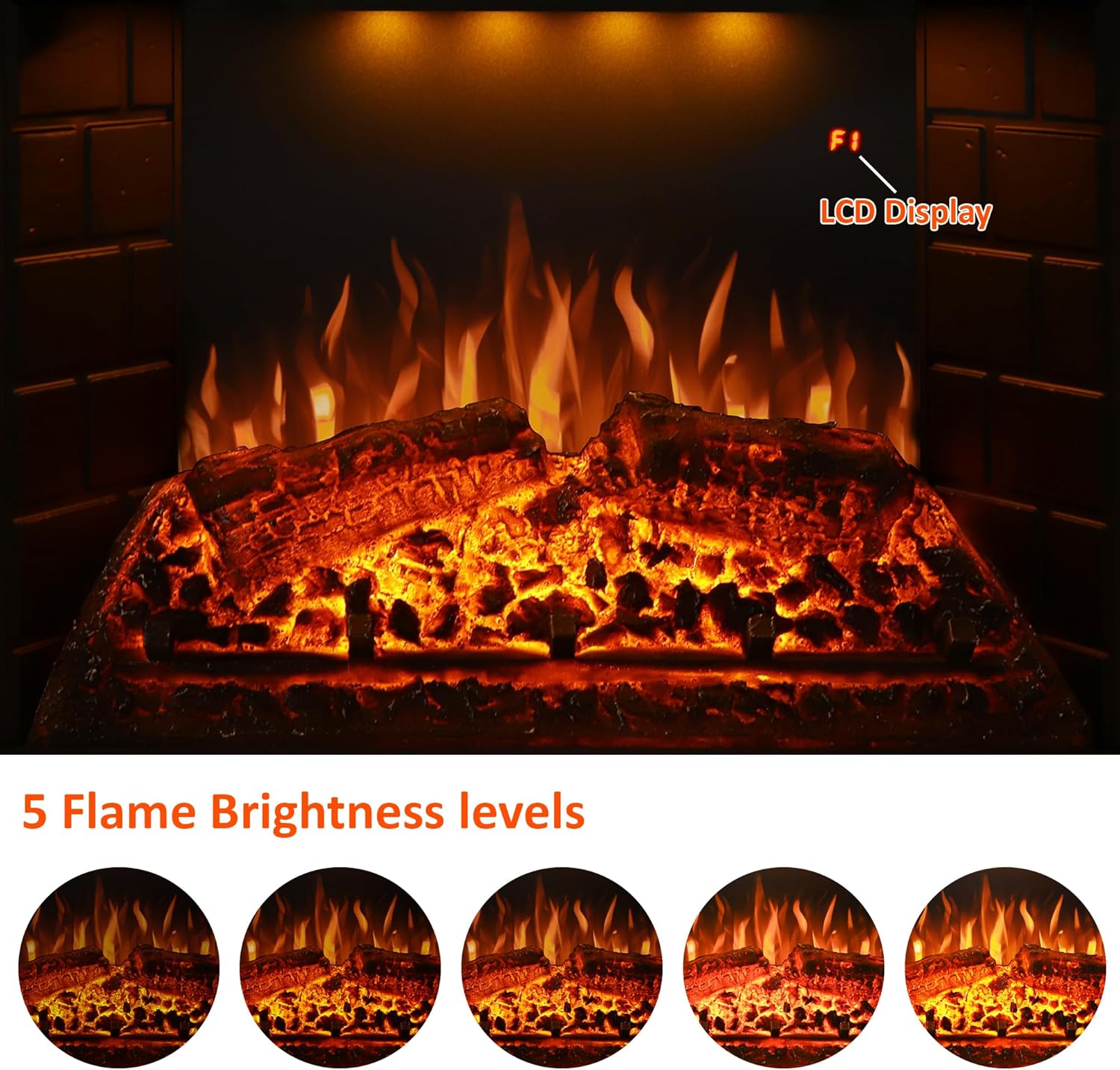 Valuxhome Recessed Electric Fireplace, 30 Inches Electric Fireplace Insert, Fireplace Heater with Overheating Protection, Fire Crackling Sound, Remote Control, 750/1500W, Black