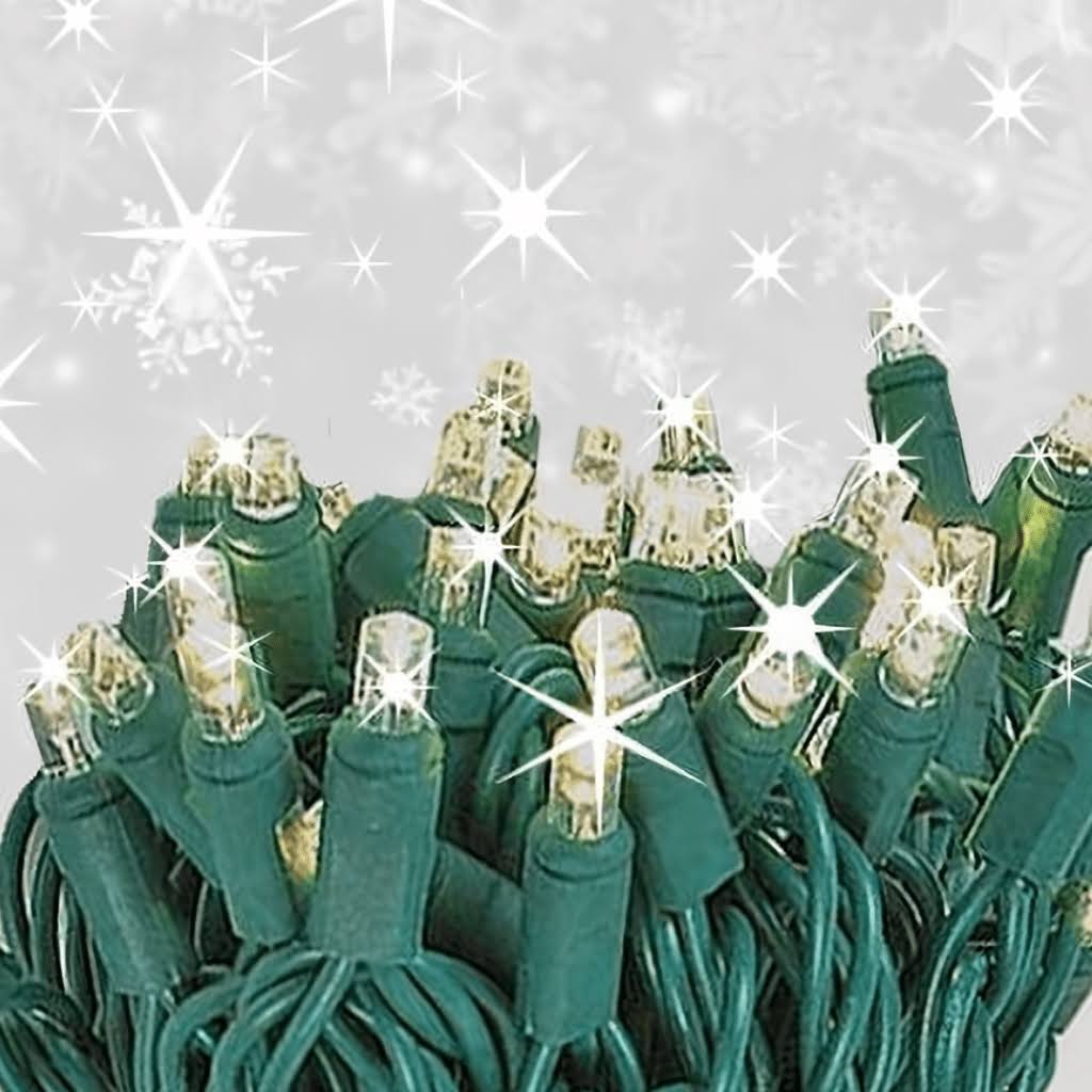 5mm LED Strobe Lights, SuperSpark, Warm White Strobe Light String, 50 Bulbs, 6 Spacing