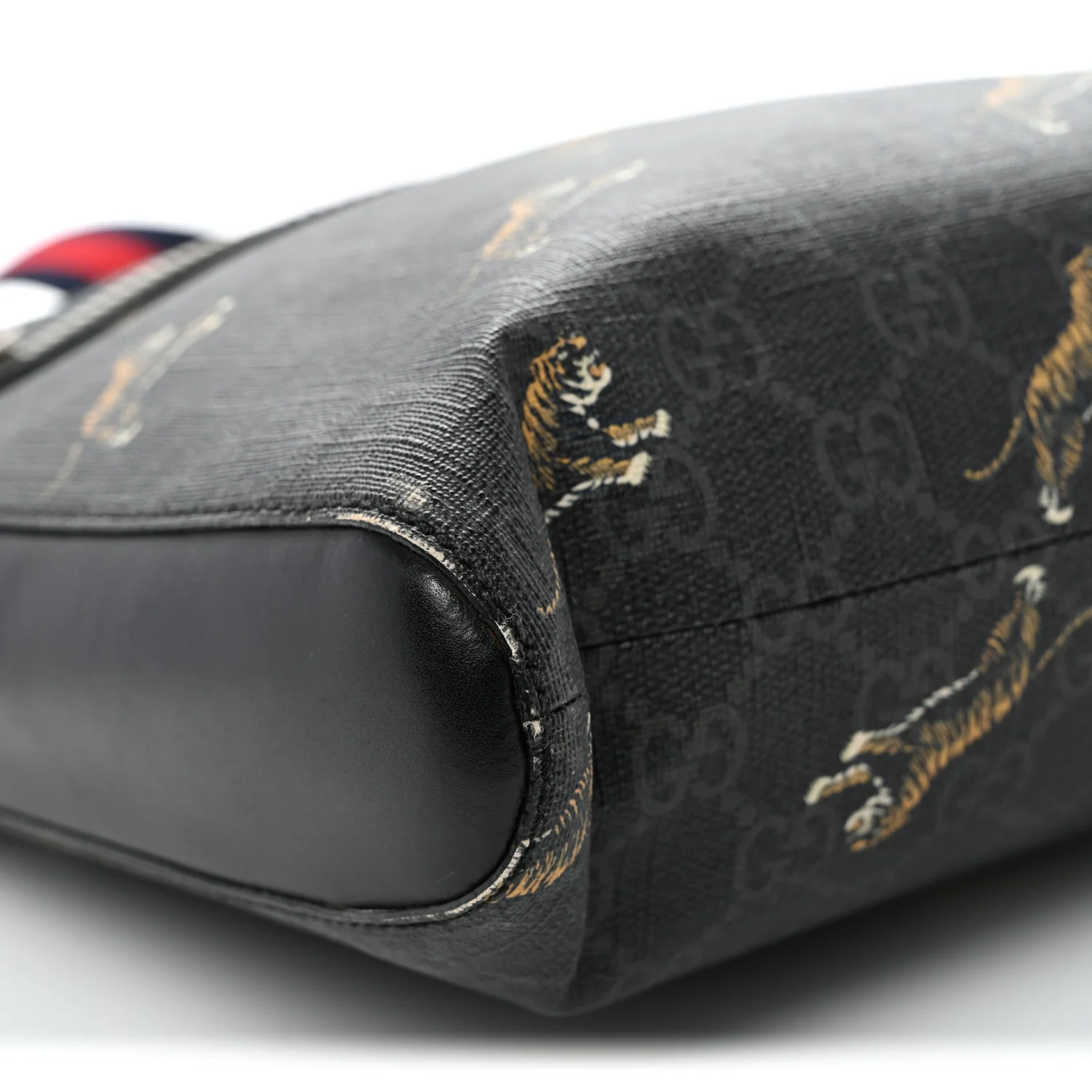 GG Supreme Monogram Tigers Web Messenger Bag Black Multicolor
