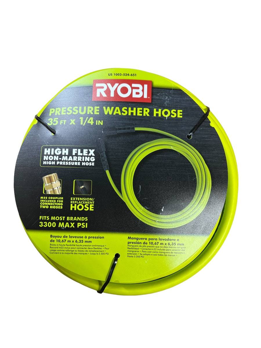 Ryobi 1/4 in. x 35 ft. 3,300 PSI Pressure Washer Replacement Hose