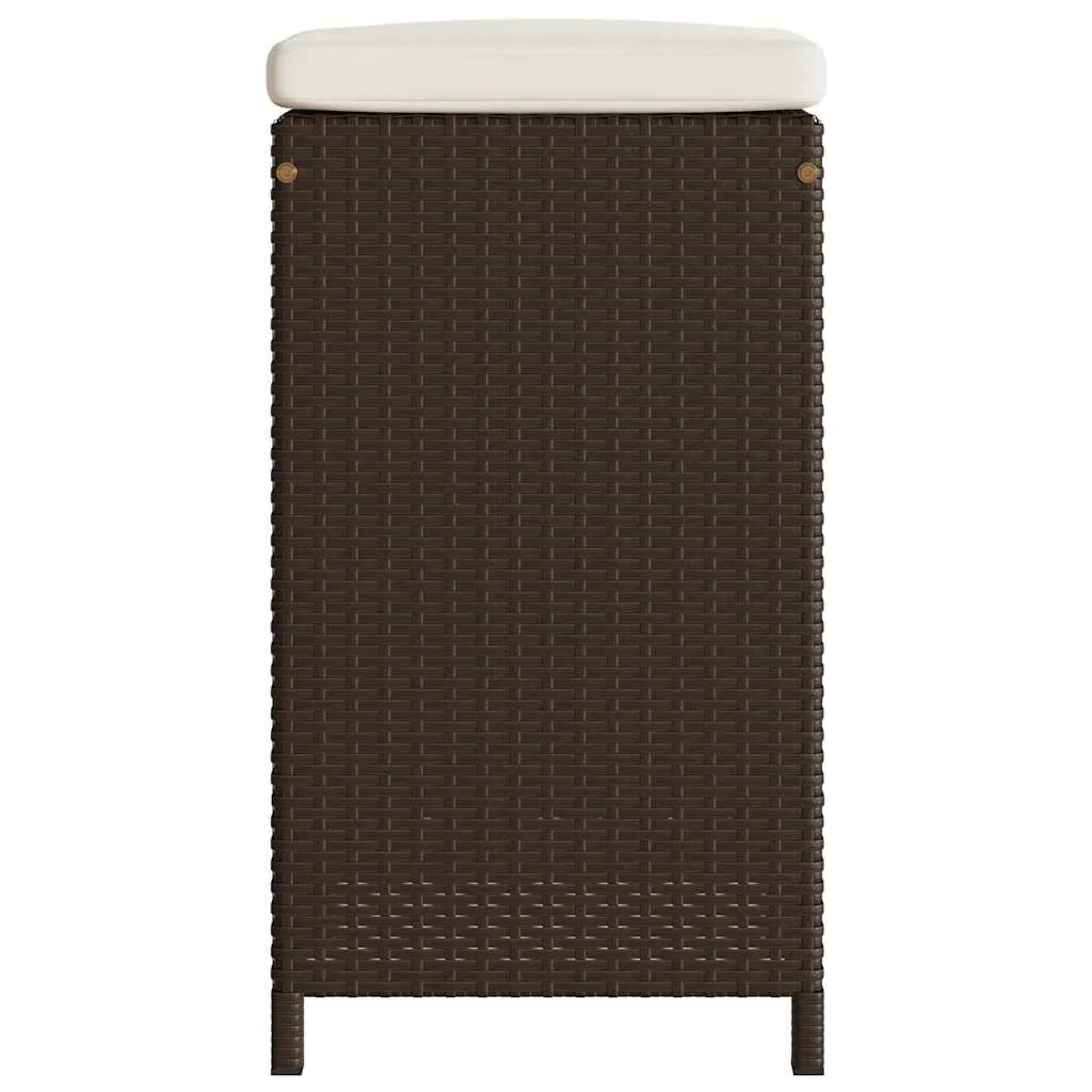 vidaXL Patio Bar Stools with Cushions Pub Chair Seating Poly Rattan garden