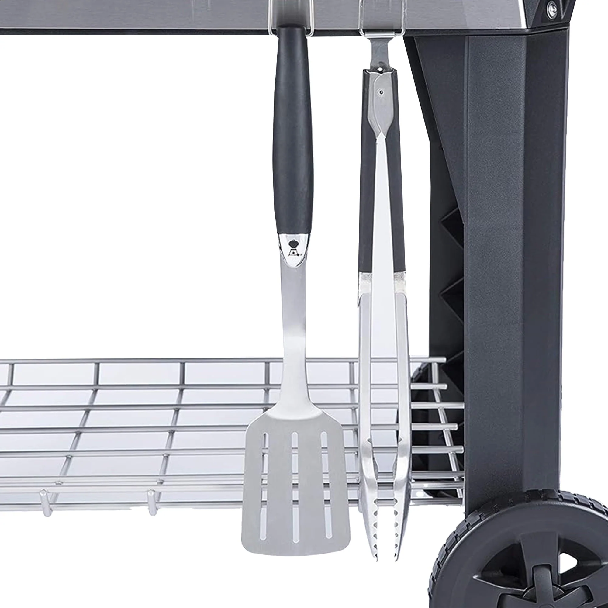 Weber Pulse 200 Electric Grill Rolling Cart with Foldable Side Table, Black(1) Image 8