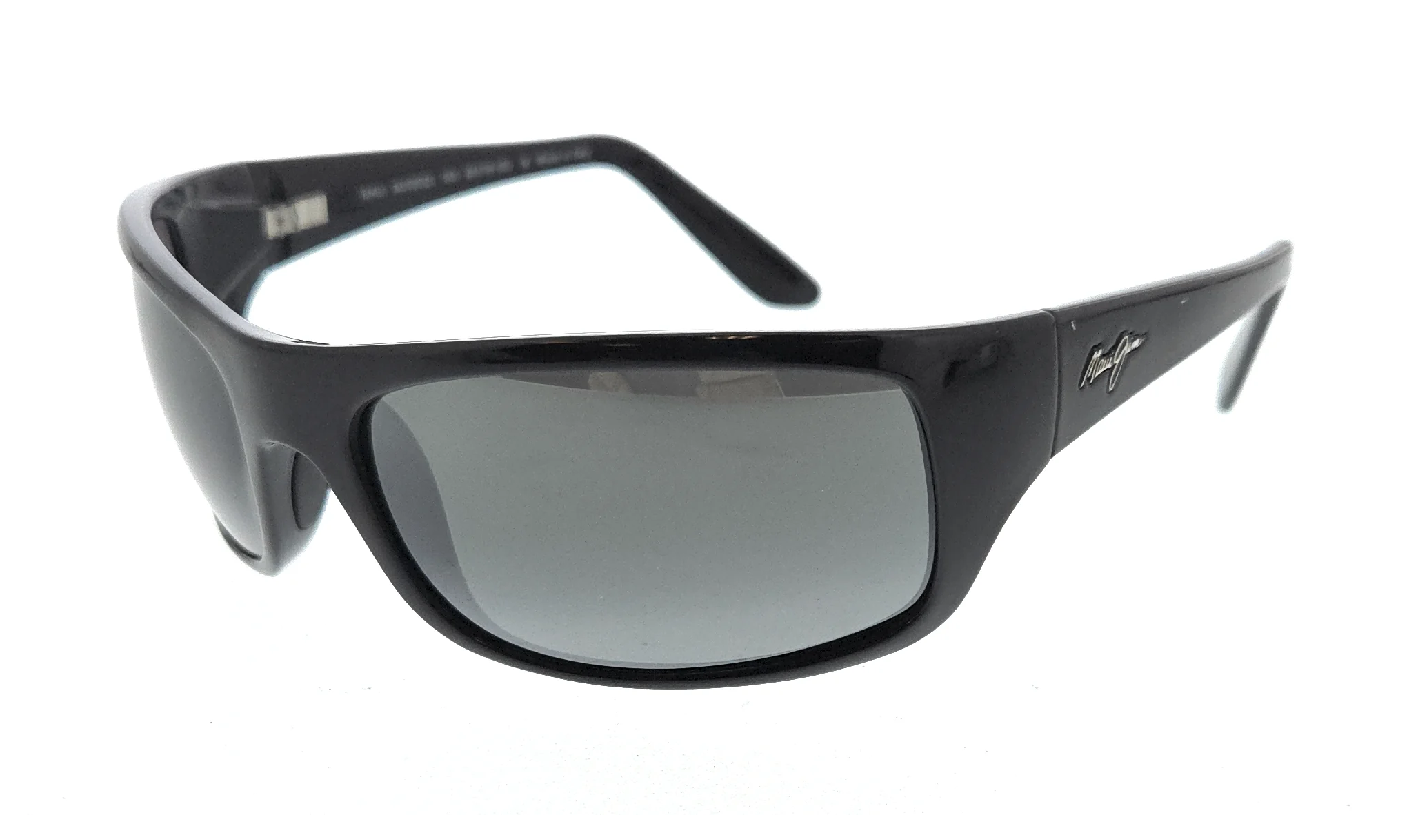 Maui Jim Black Wraparound Sunglasses Maui Jim Kaiwi-Channel MJ840-11D Sunglasses Black Stripe  main image 3