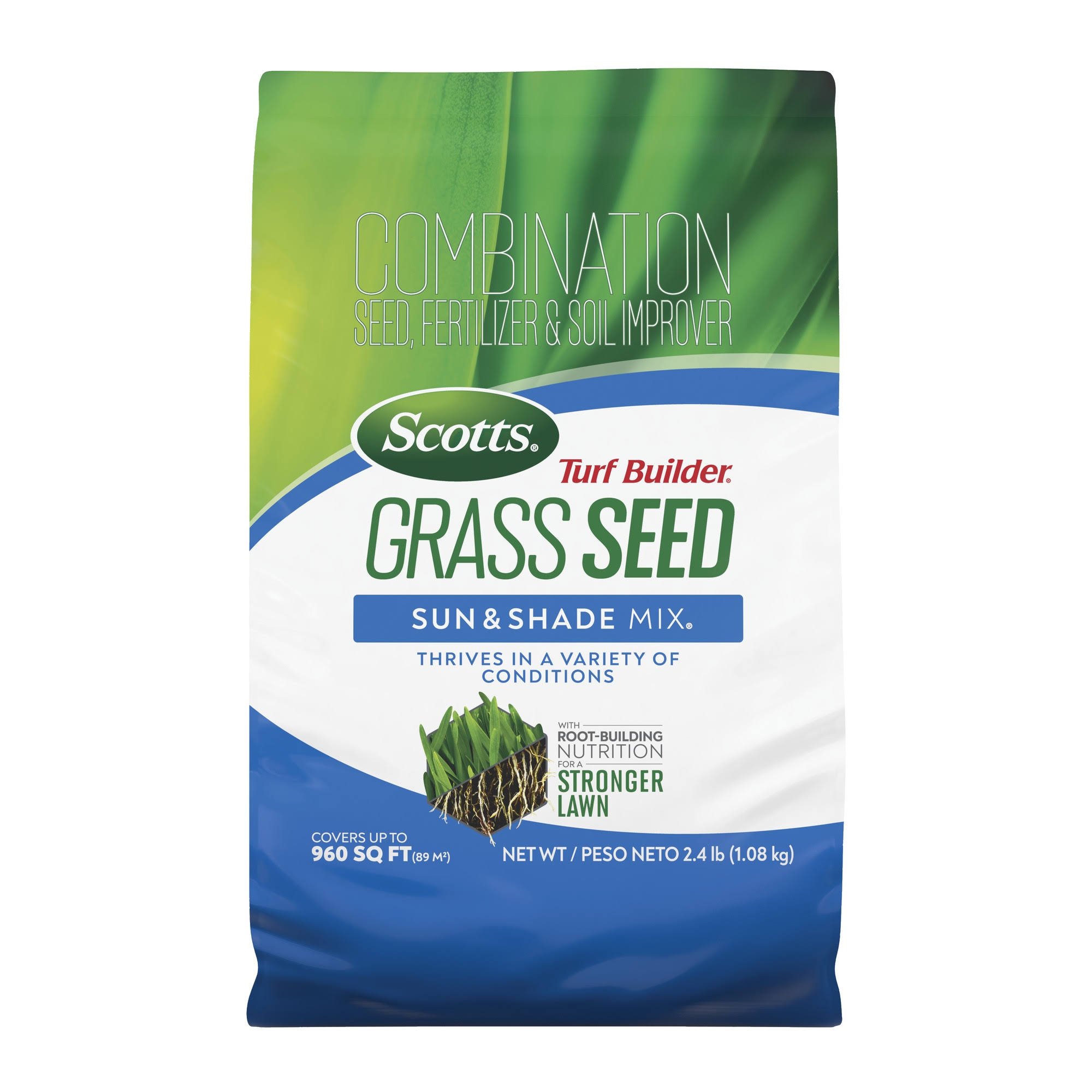 Scotts Turf Builder Grass Seed Sun & Shade Mix 2.4 lbs