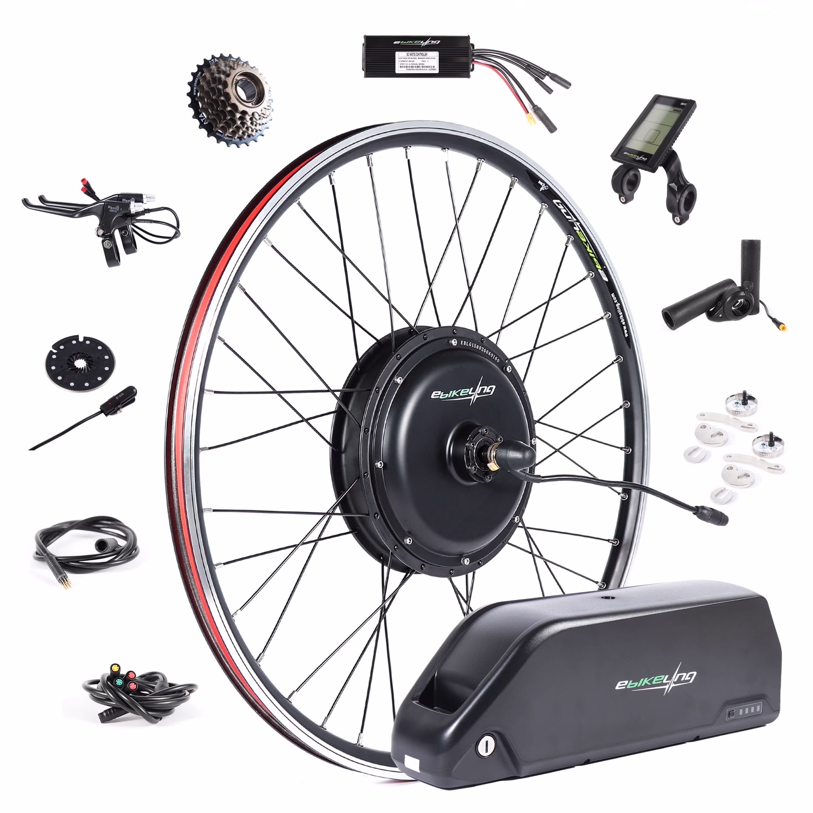 Ebikeling 48V 1500W 52V 19.2AH Rear - Rack Ebike Conversion Kit with Battery 700C Rear Electric Bike Conversion Kit | Add on Electric Bike Kit for Waterproof Design for Enhanced Performance