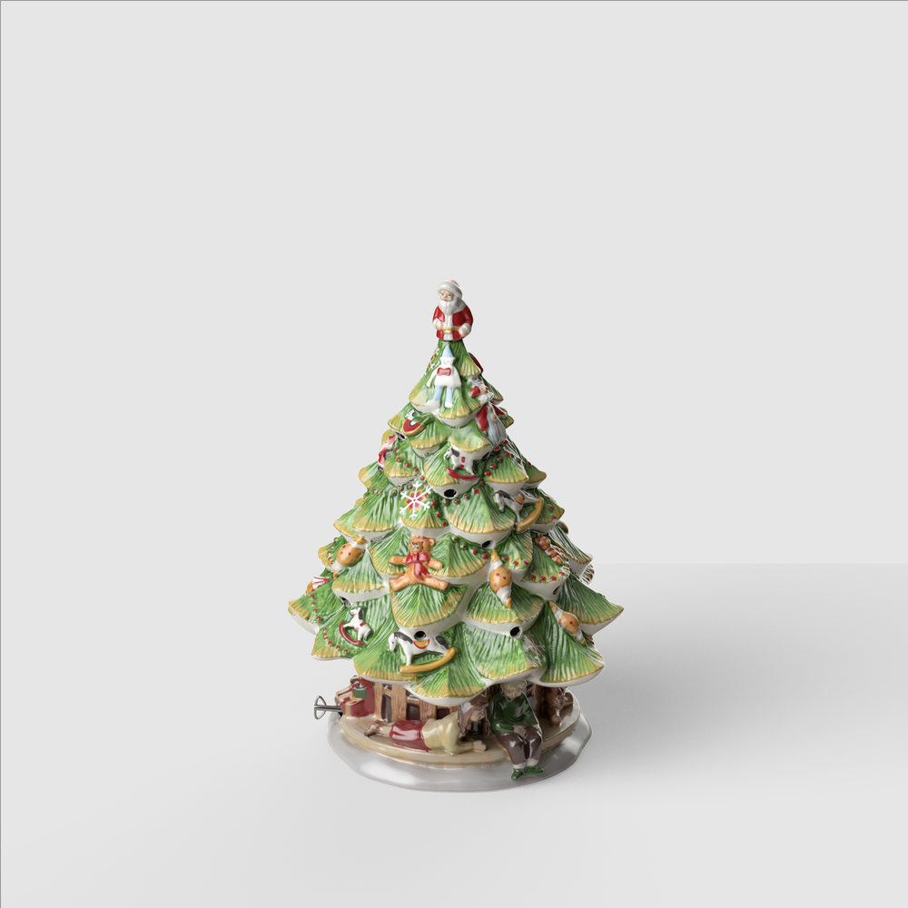 Christmas Toy's Christmas music box - Multi-colored, 8.9'' x 8.7'' x 12.1'', porcelain