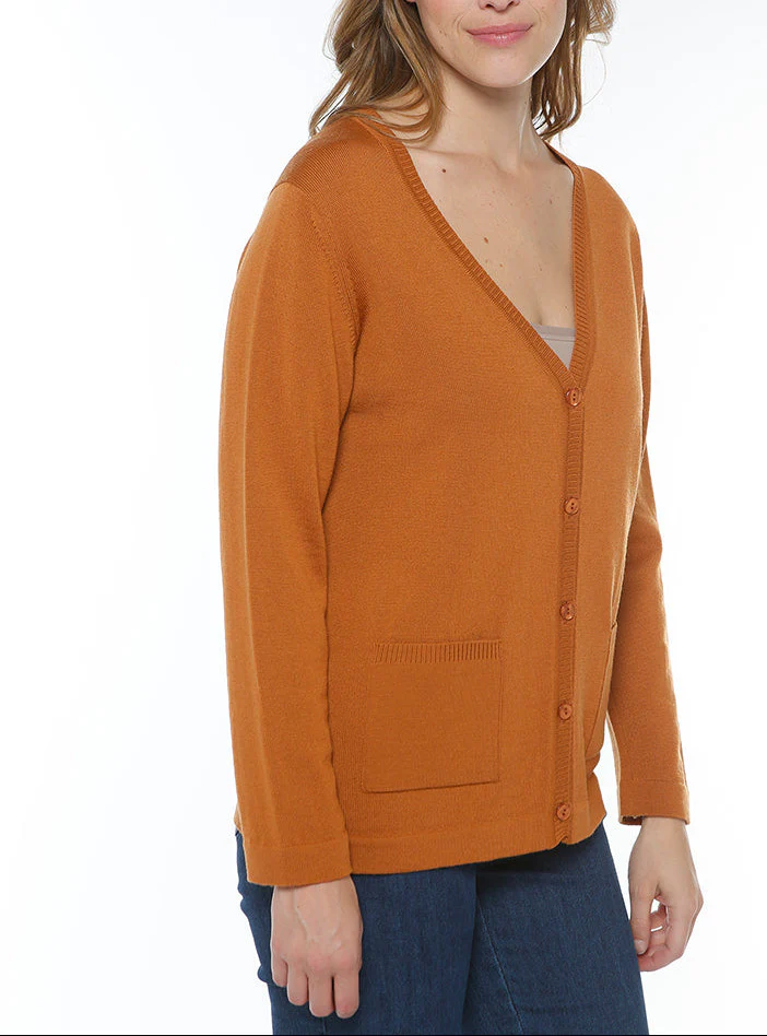 Gilet femme en laine merinos beige caramel