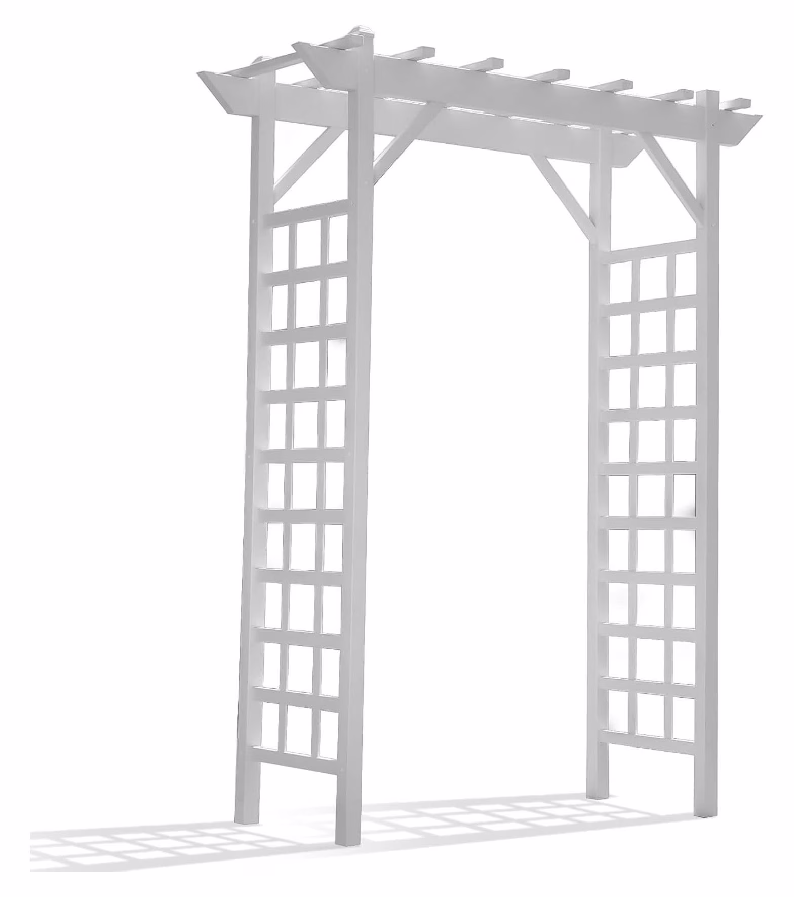 Dura-Trel PVC Garden Arbor, Arch Support for Climbing Plants, Providence, White, 64 x 85