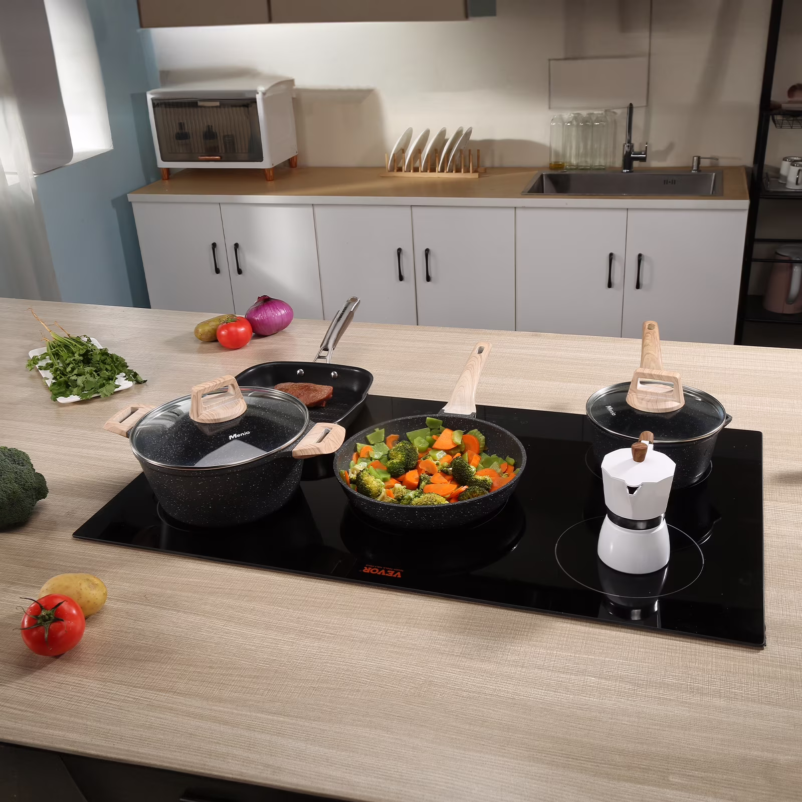 BENTISM 12 inch Electric Cooktop 2 Burners 1800W Stove Top Touch Control(12"/2 Burners/1800W)