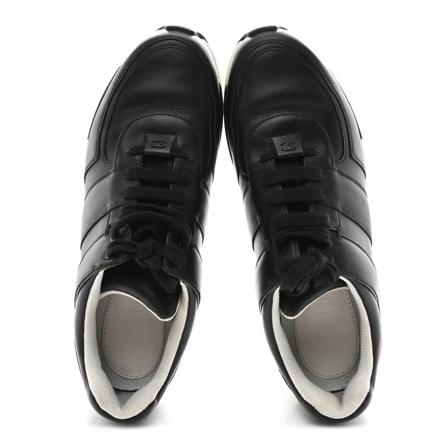 Calfskin Tweed CC Sneakers 41 Black White
