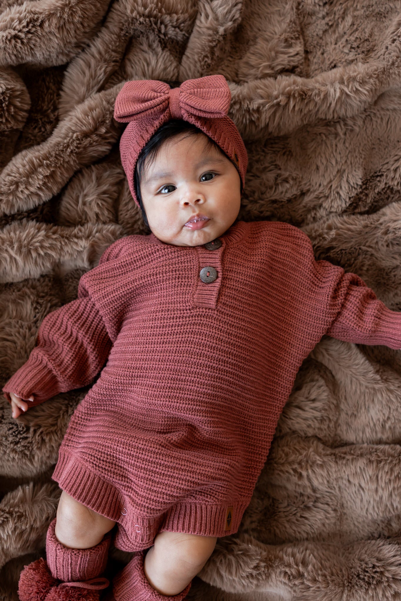 Chunky Knit Romper in Ember