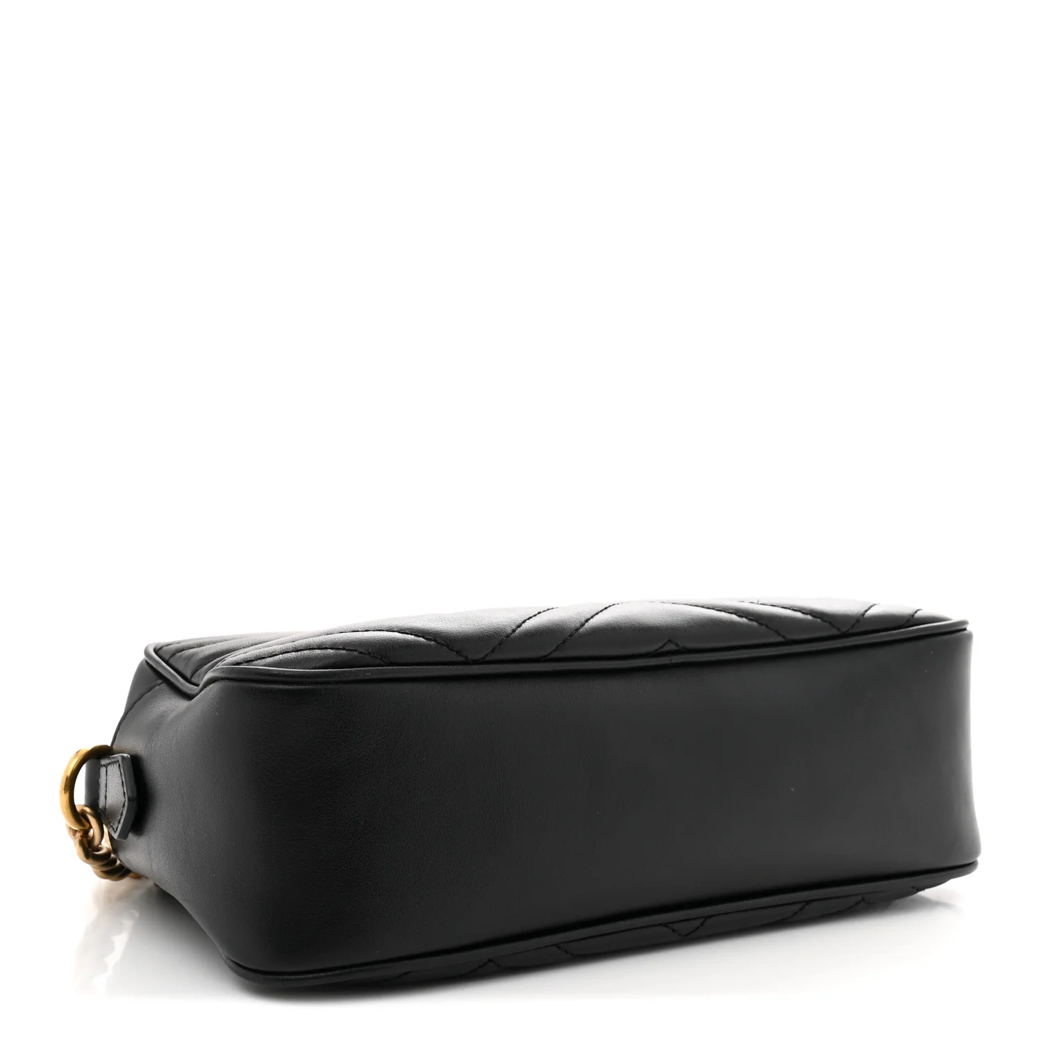 Calfskin Matelasse Small GG Marmont Chain Shoulder Bag Black