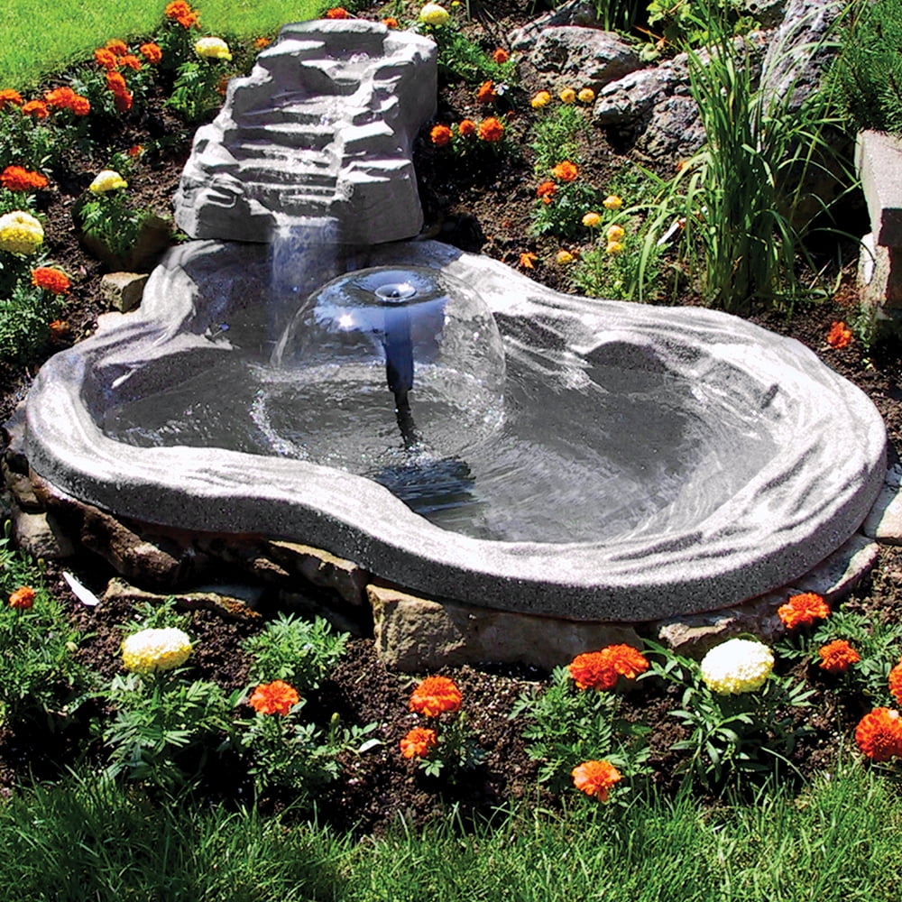 Decorative Pond Watercoarse, Tranquility Waterfall with Threaded Fitting, Charcoalstone - Image 2