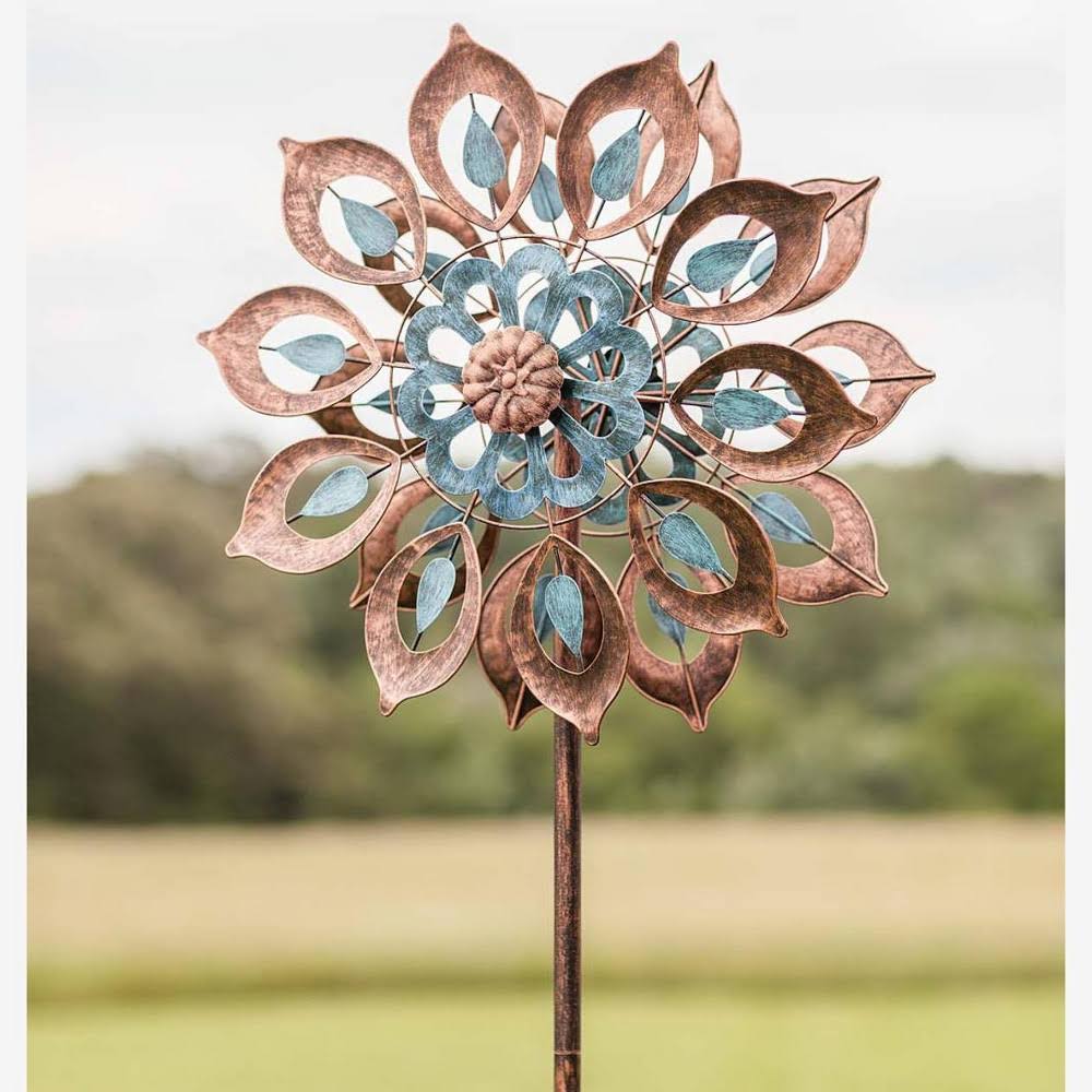 Copper Lily Garden Wind Spinner - Plow & Hearth
